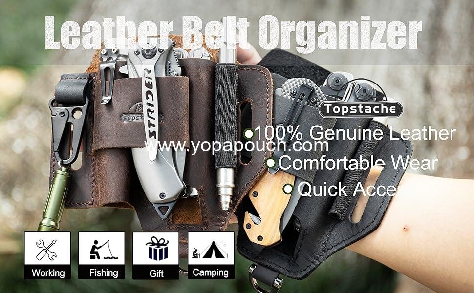 Wholesale Leather Multitool Sheath EDC Belt Organizer for Work and Daily Use, Leatherman Sheath, Pocket Organizer for Flashlight and Multitool, Gifts for Men, Dark Brown - Supplier
