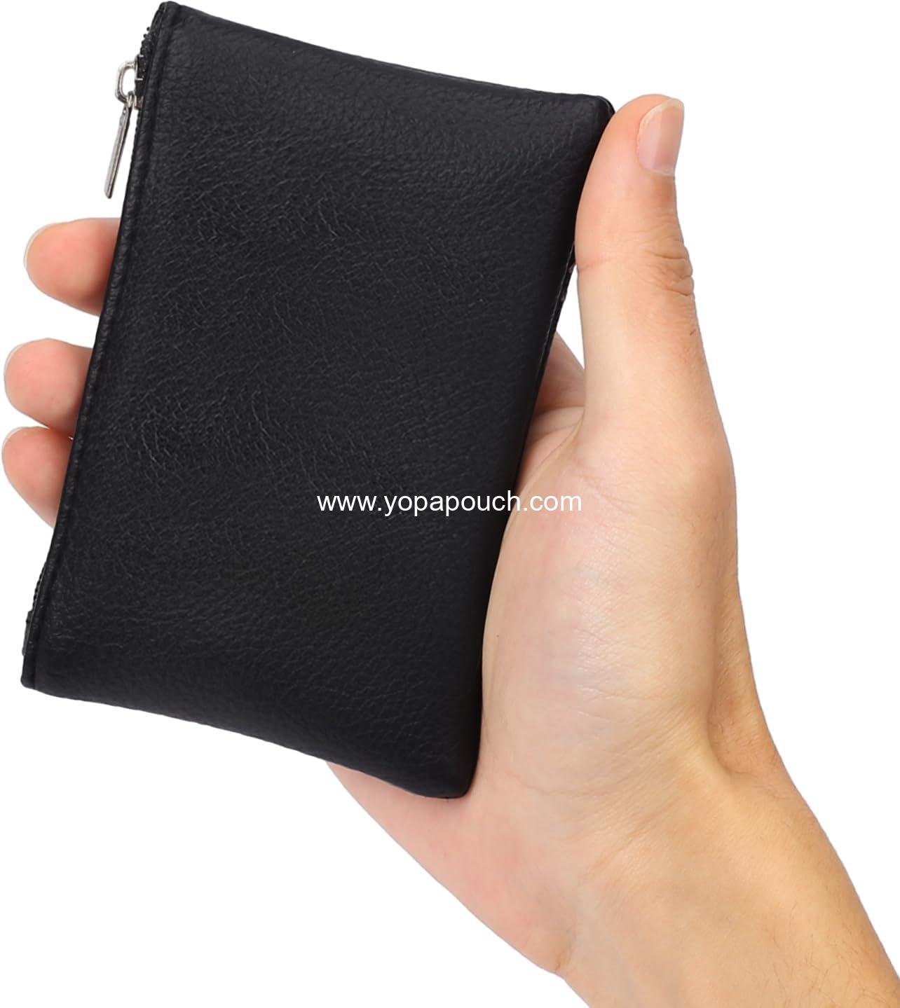 Wholesale Portable PU Leather Mini Coin Purse with Zipper for Women - Holds Credit Cards, Folded Bills, ID, Keys, Headset, Lipstick (Black & Coffee) - Supplier