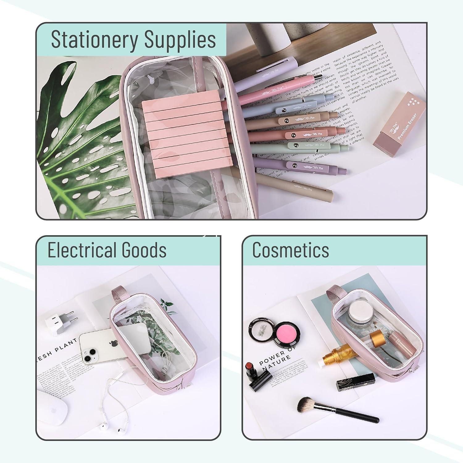 Wholesale Clear Pencil Pouch - Pink Clear Pencil Case,  Durable Pencil Bags, Clear Pouch, Factory