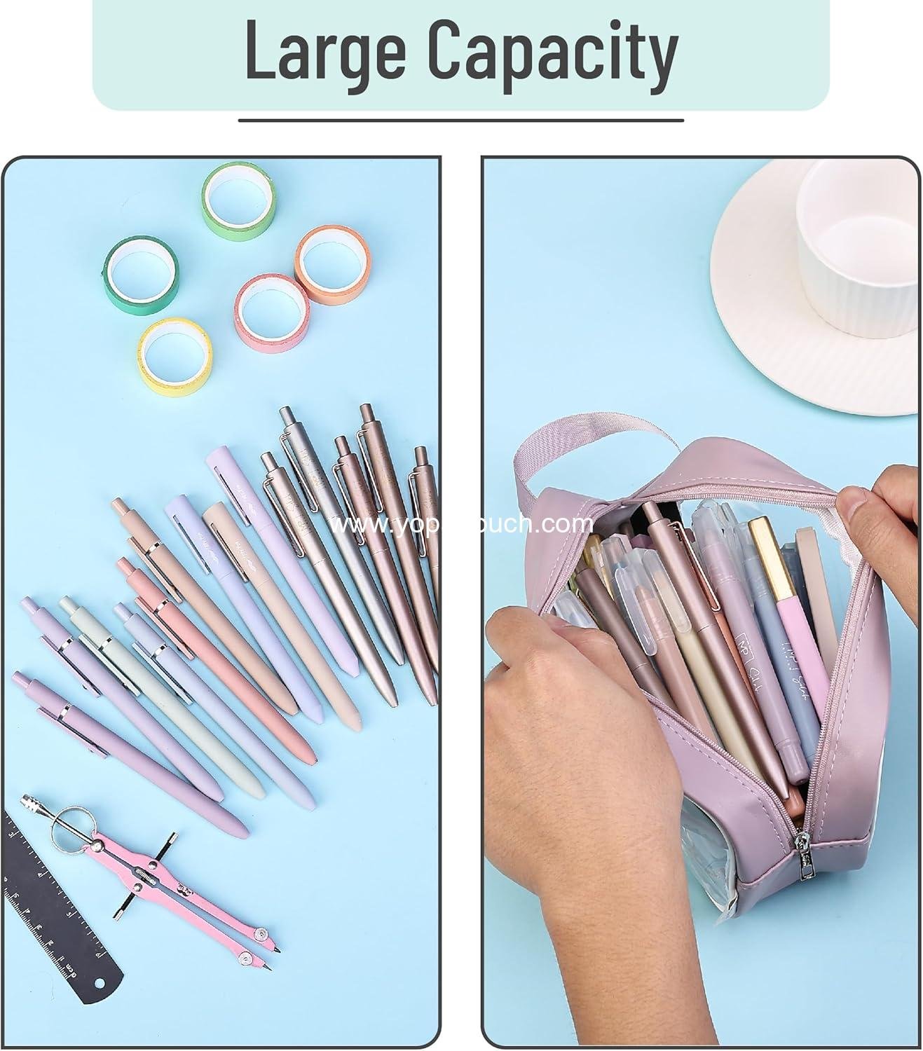 Wholesale Clear Pencil Pouch - Pink Clear Pencil Case,  Durable Pencil Bags, Clear Pouch, Factory