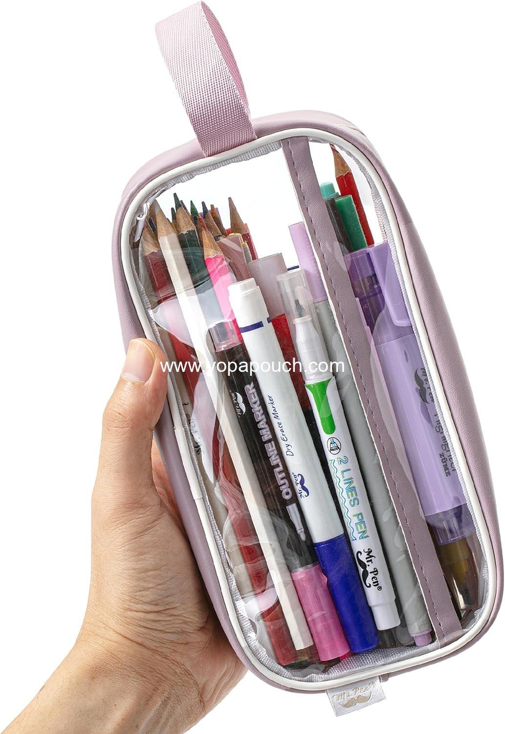Wholesale Clear Pencil Pouch - Pink Clear Pencil Case,  Durable Pencil Bags, Clear Pouch, Factory