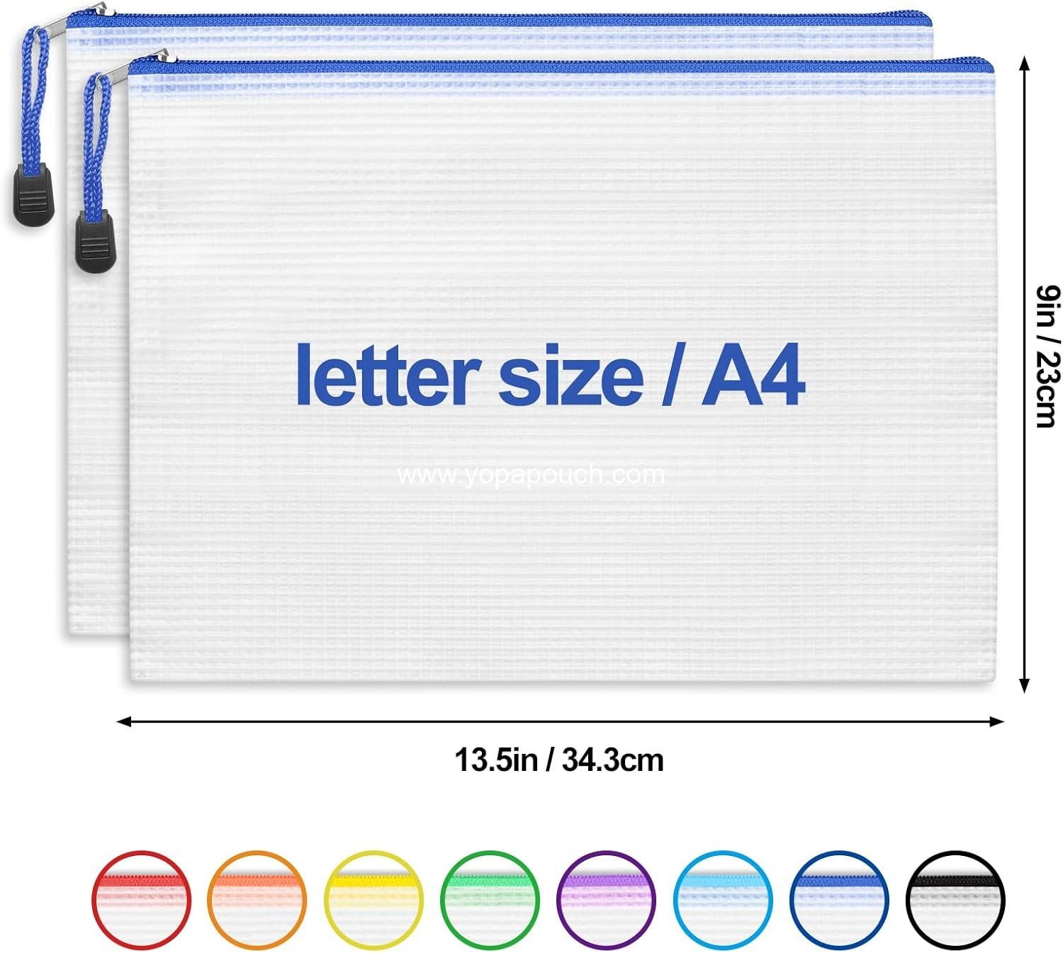 Wholesale 24pcs Mesh Zipper Pouch Bags, Waterproof A4 Zipper Bags for Organizing Storage, File Bags for School, Toys, Puzzles, Board Games, and Office Supplies - Supplier