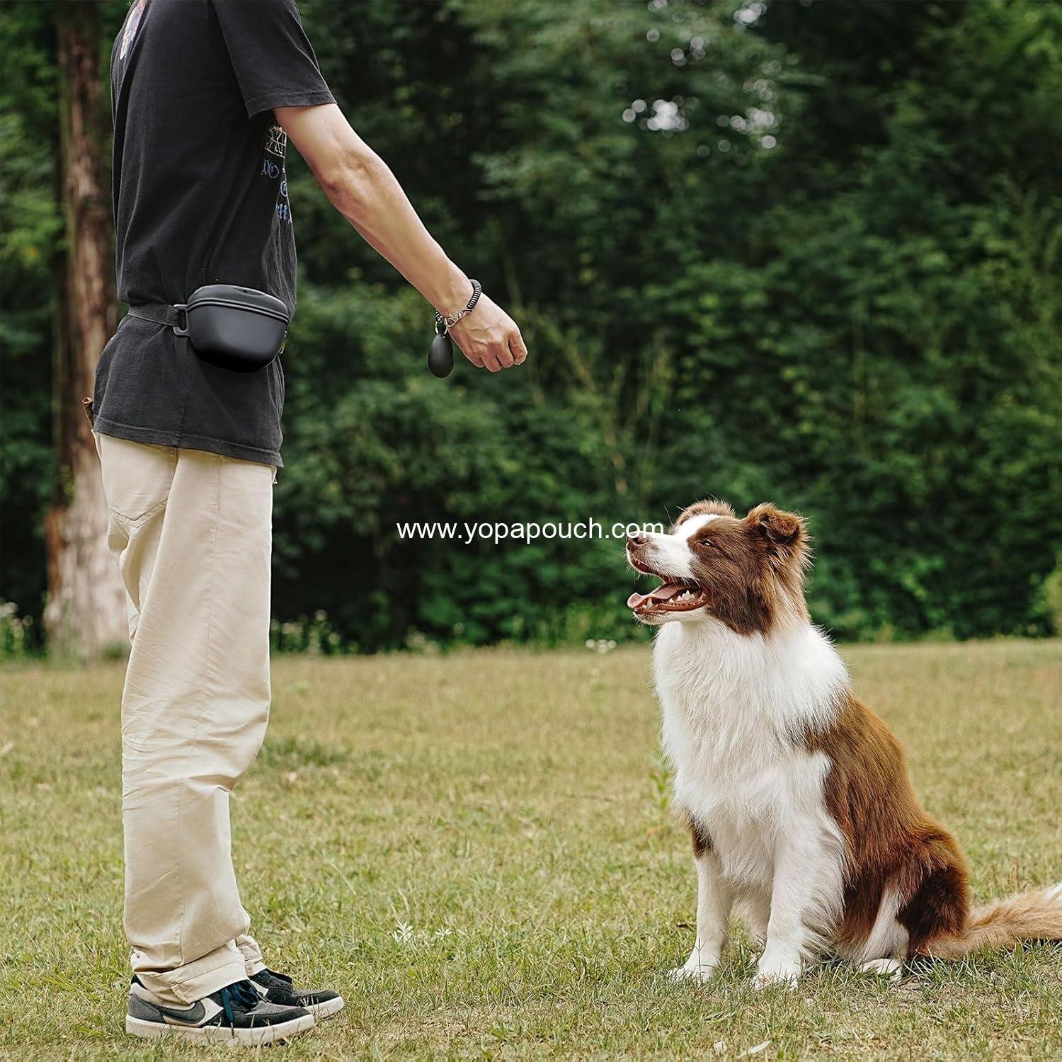 Wholesale Pet Training Snack Pouch with Clicker 2.0 Upgraded Magnetic Closure, 1.66 Cup Silicone Belt for Dog Treats - Perfect for Exercising and Walking, Supplier