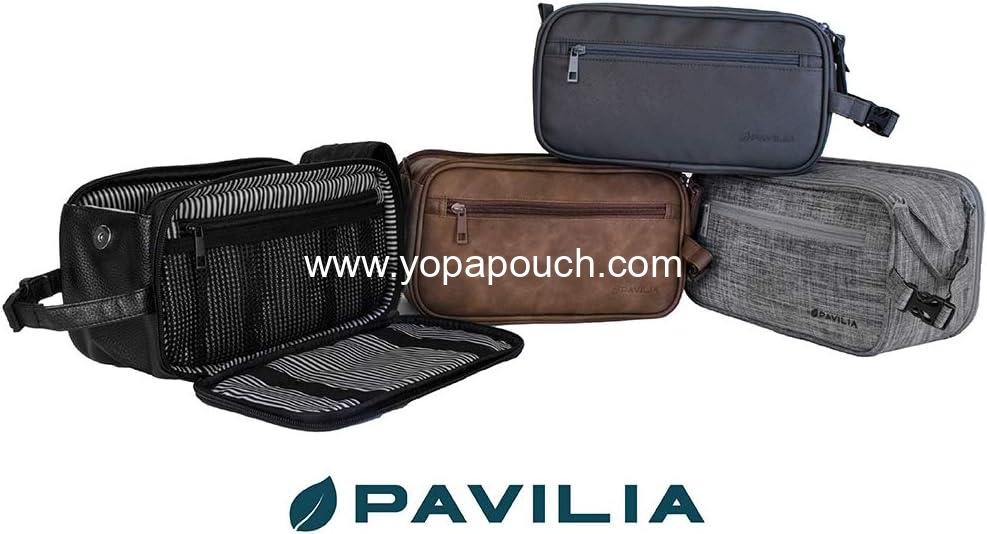 OEM Travel Toiletry Bag for Men, Water-Resistant Dopp Kit, Grooming Organizer Case, PU Leather Cosmetic Pouch (Dark Brown) - Supplier
