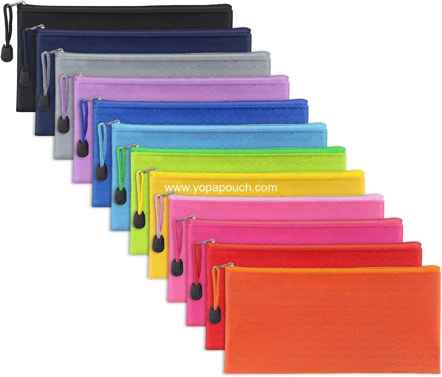 Wholesale 12 Pack Zipper Pencil Pouches, Waterproof Pencil Cases for Organizing Office Supplies, Bills, Cosmetics, and Travel Accessories, Supplier