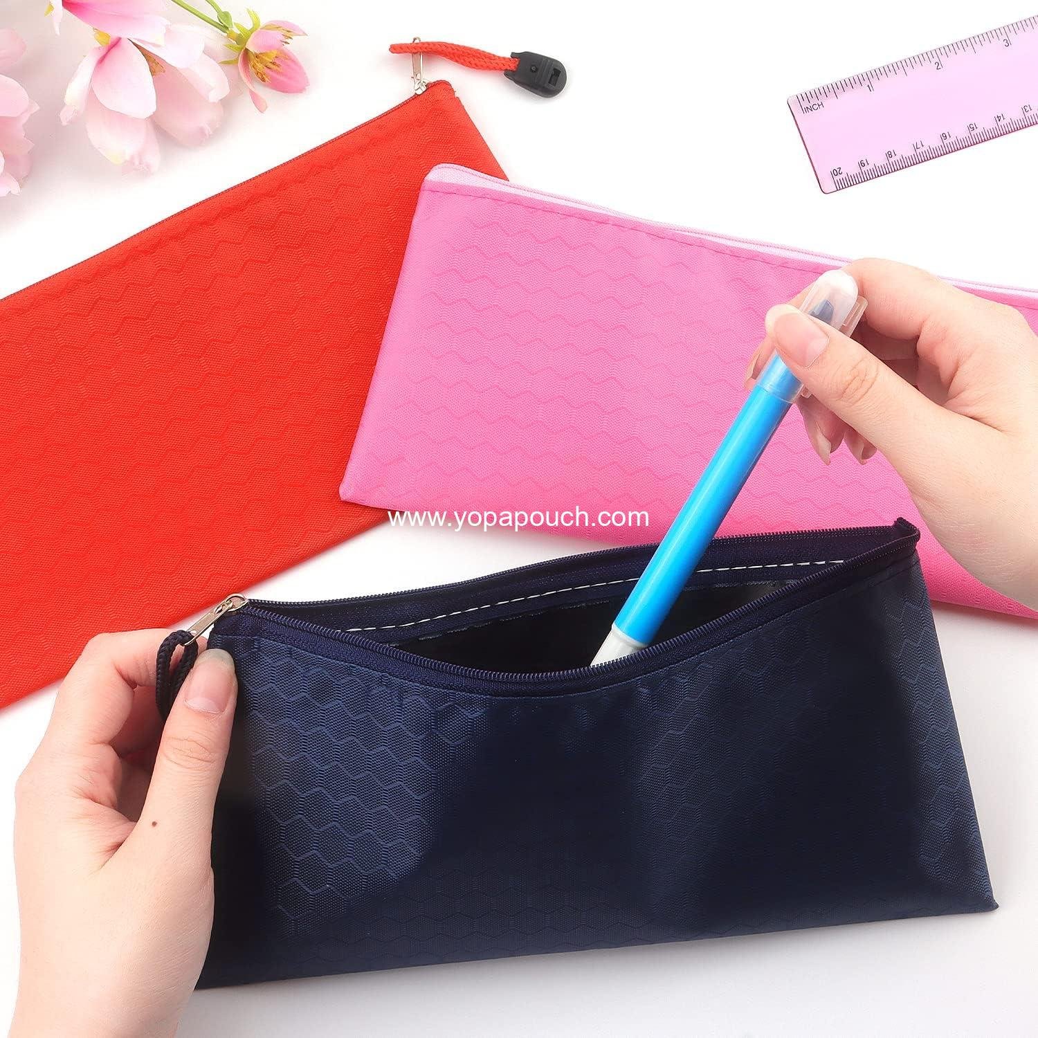 Wholesale 12 Pack Zipper Pencil Pouches, Waterproof Pencil Cases for Organizing Office Supplies, Bills, Cosmetics, and Travel Accessories, Supplier