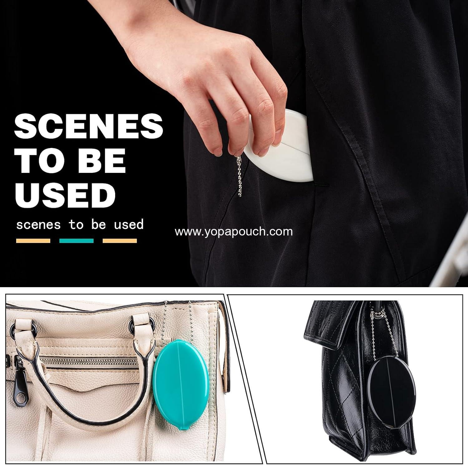 Wholesale Rubber Coin Purse 6-Pack Oval Holders Colorful Pocketbook with Chain for Men and Women Travel Multi-Purpose (Classic Color) Supplier