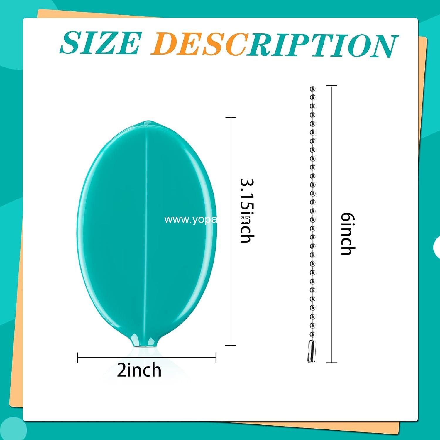 Wholesale Rubber Coin Purse 6-Pack Oval Holders Colorful Pocketbook with Chain for Men and Women Travel Multi-Purpose (Classic Color) Supplier