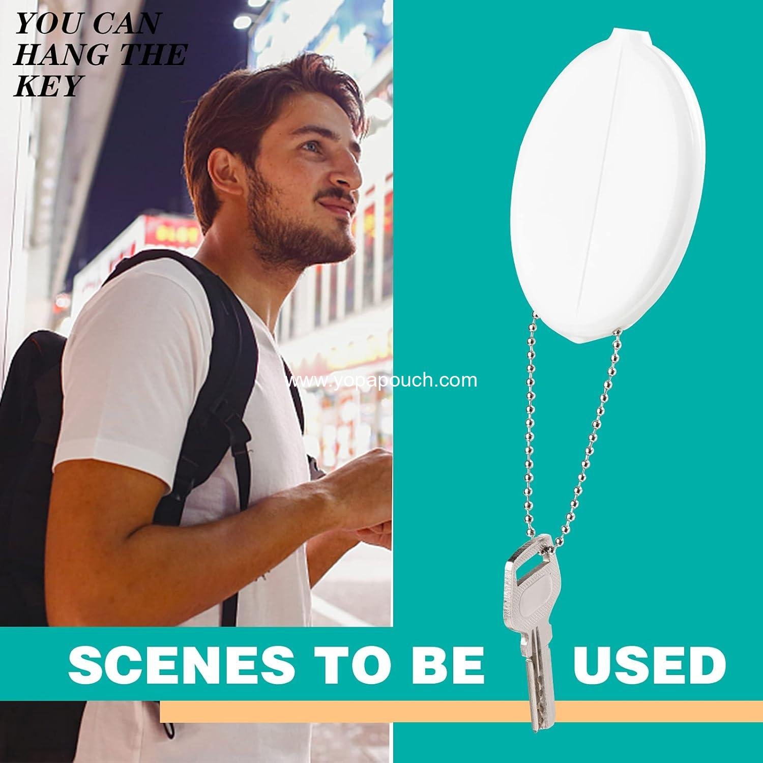 Wholesale Rubber Coin Purse 6-Pack Oval Holders Colorful Pocketbook with Chain for Men and Women Travel Multi-Purpose (Classic Color) Supplier