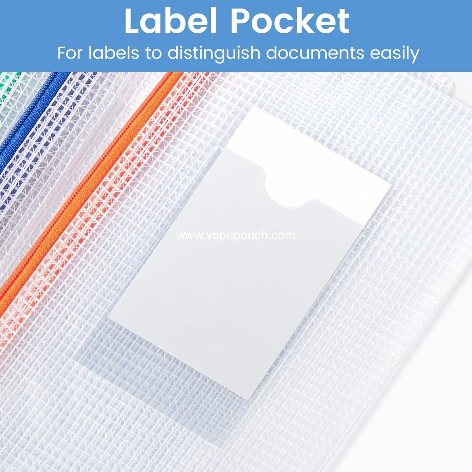 Wholesale 24 Pack Mesh Zipper Pouch Bags with Label Pocket, A6 (9.1×4.7 in) Small Pencil Cases for Organizing, Clear Plastic Pouches for School Supplies Storage, Money Envelopes for Cash, Manufacturer