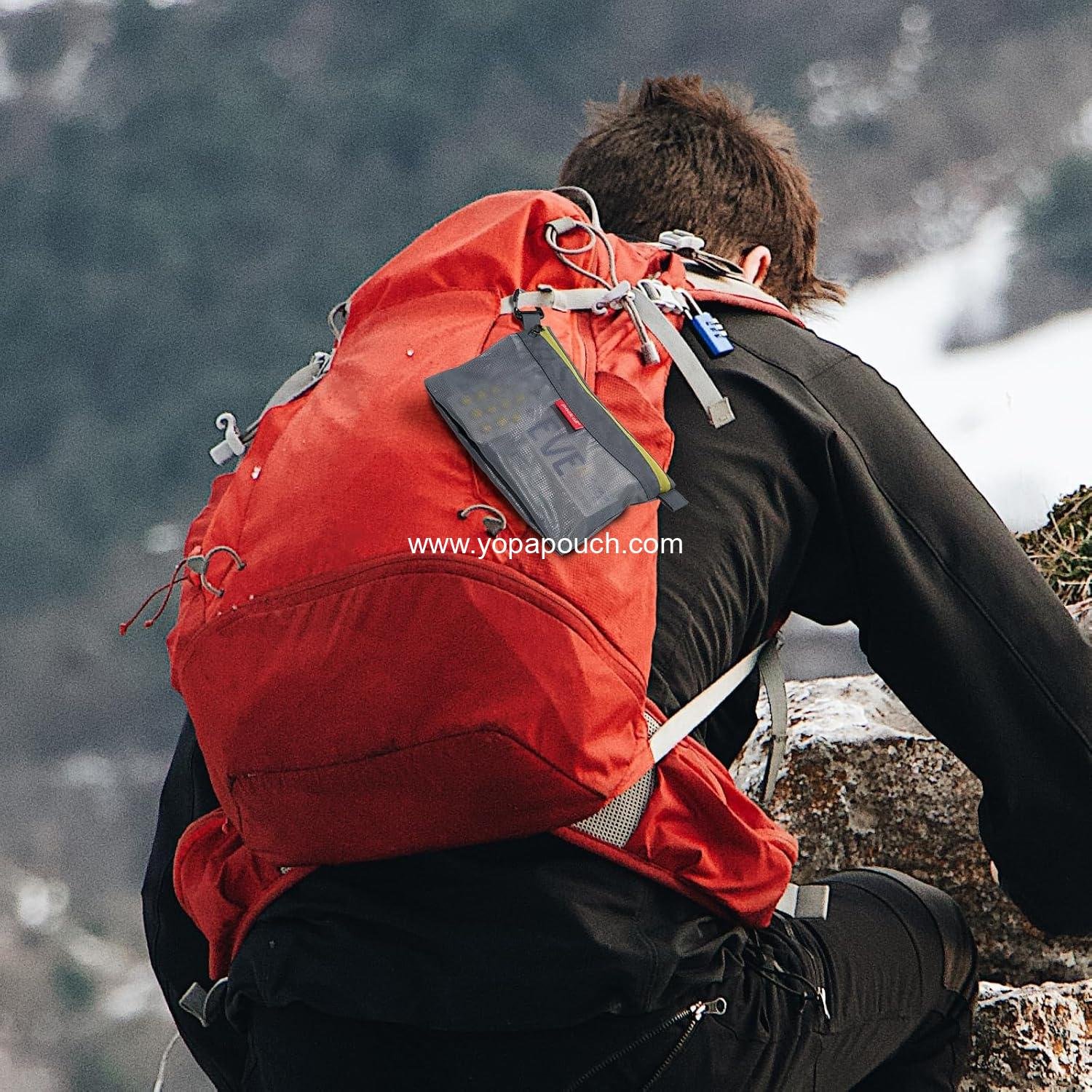 Wholesale Water-Resistant Zipper Pouch, Medium Mesh Storage Bags for Travel and Office (Gray) - Supplier