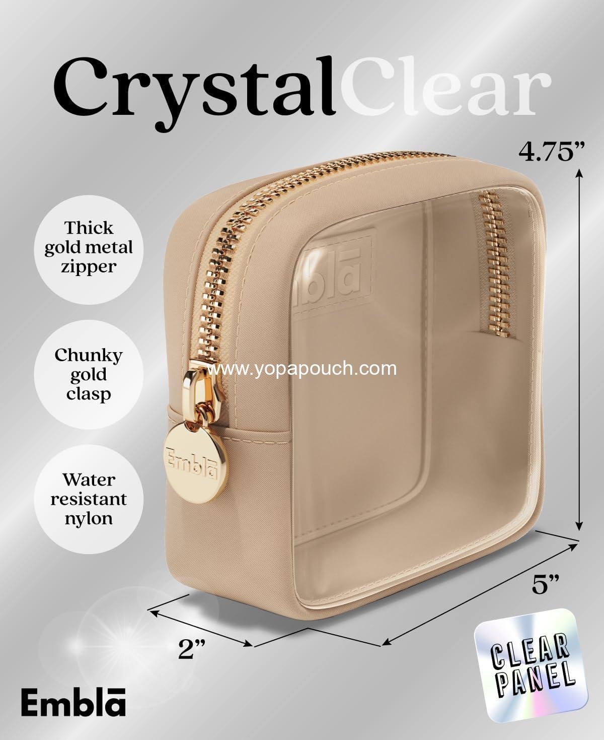 Wholesale Clear Cosmetic Bag Makeup Case, Clear Zipper Makeup Pouch and Toiletry Travel Tote, Cute Skincare Pouches for Women, Preppy Purse Organizer, Mini Makeup Bags, Factory