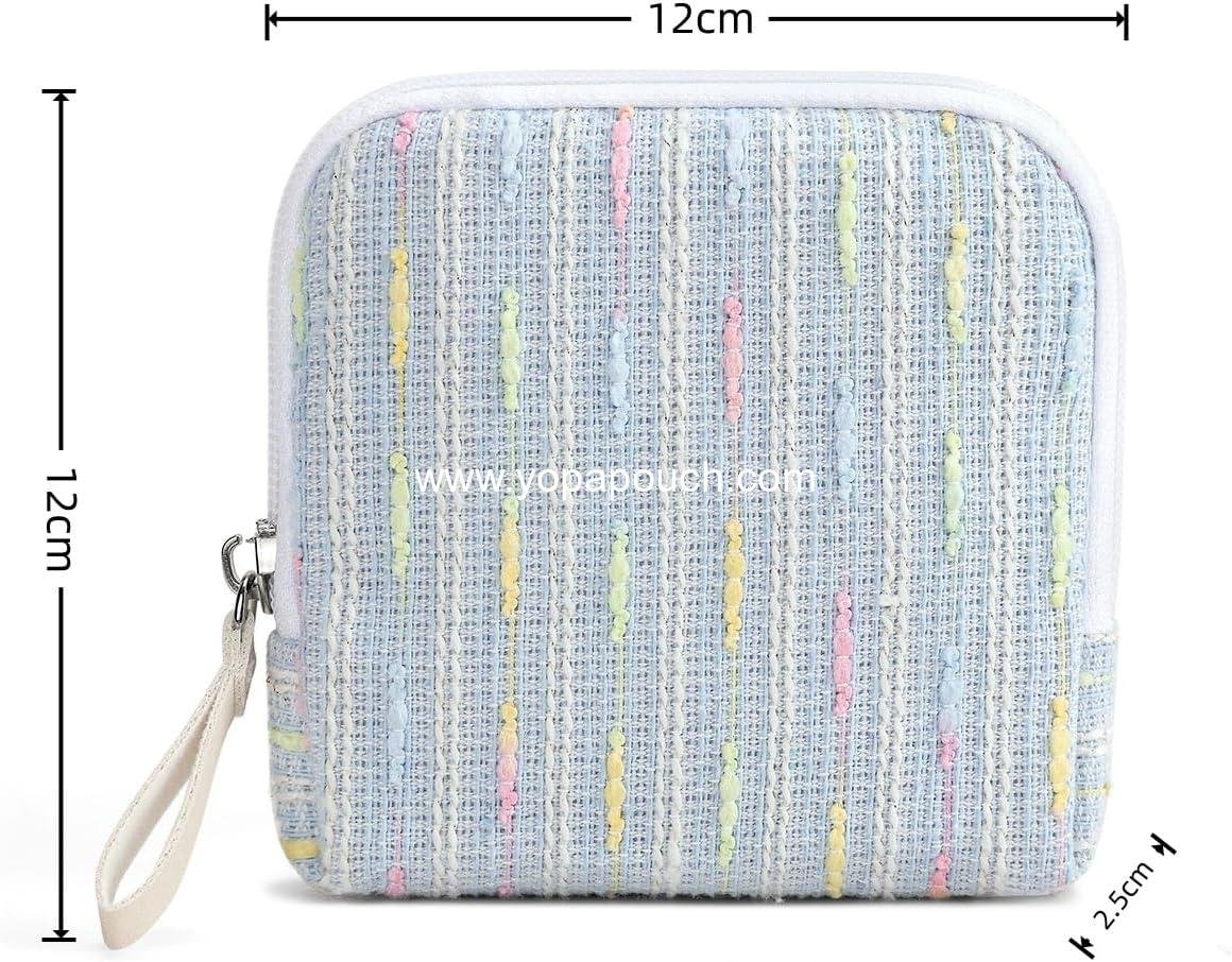 OEM Small Travel Jewelry Case - Tweed Organizer Pouch for Bracelets, Earrings & Necklaces, Soft Anti-Scratch Holder for Women, Portable Gift (Yellow) Supplier