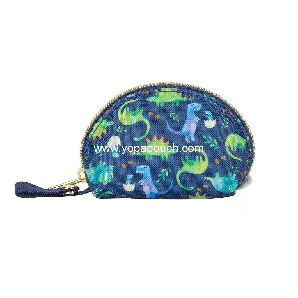 Wholesale Small Zipper Pouch for 2 Pacifiers; Attach to Diaper Bag, Stroller, or Purse; Ideal for Earbuds, Chargers, Change, or Disposable Bags (Dinosaur) Supplier