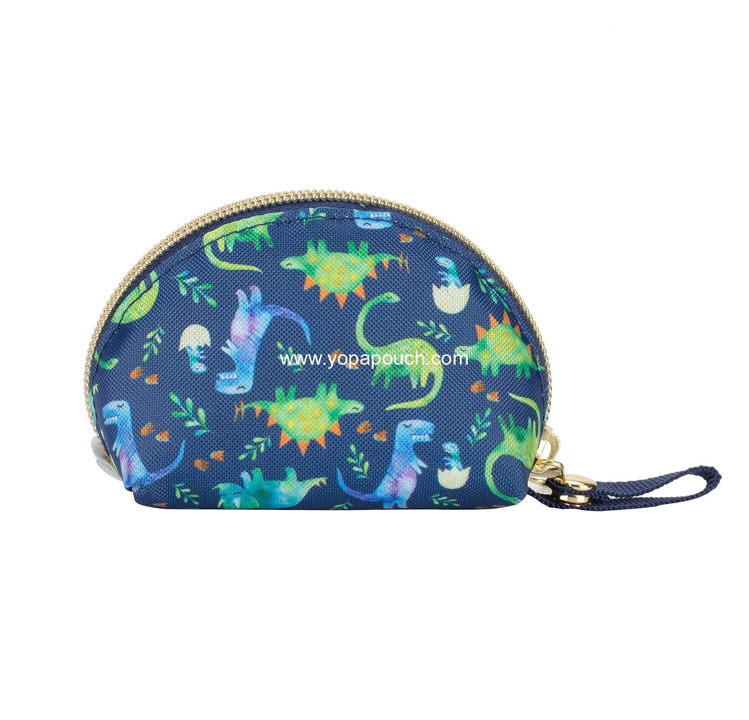 Wholesale Small Zipper Pouch for 2 Pacifiers; Attach to Diaper Bag, Stroller, or Purse; Ideal for Earbuds, Chargers, Change, or Disposable Bags (Dinosaur) Supplier