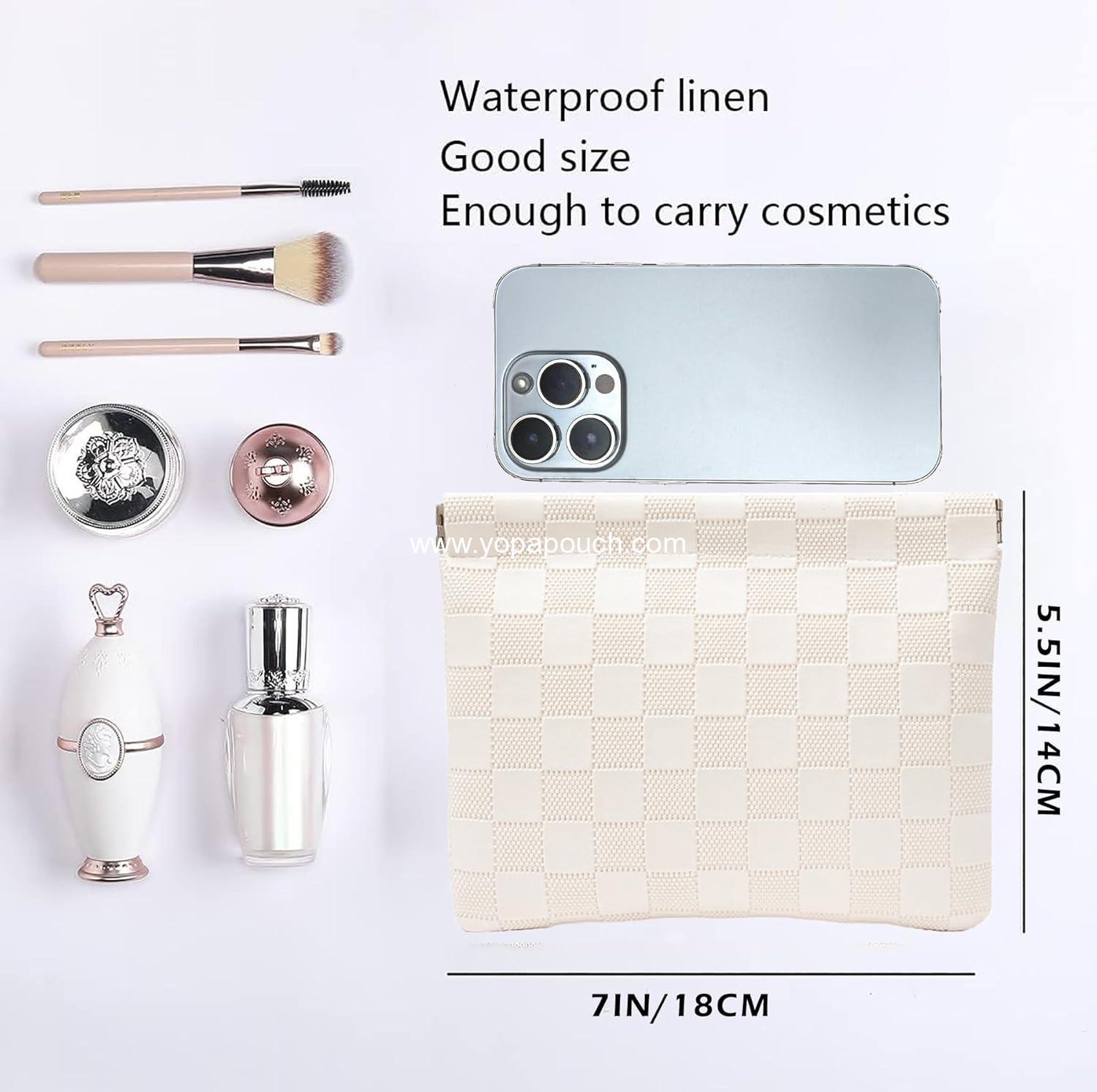 Wholesale Waterproof Leather Pocket Cosmetic Bag for Purse, Coin Purse, and Lipstick Organizer, Travel Storage Pouch, Portable Self-Closing Small Makeup Kit for Women - Supplier