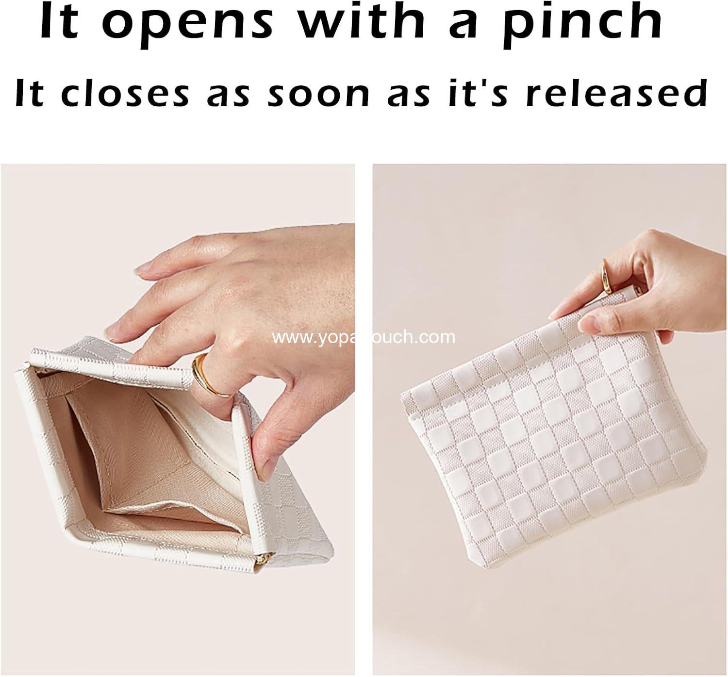 Wholesale Waterproof Leather Pocket Cosmetic Bag for Purse, Coin Purse, and Lipstick Organizer, Travel Storage Pouch, Portable Self-Closing Small Makeup Kit for Women - Supplier