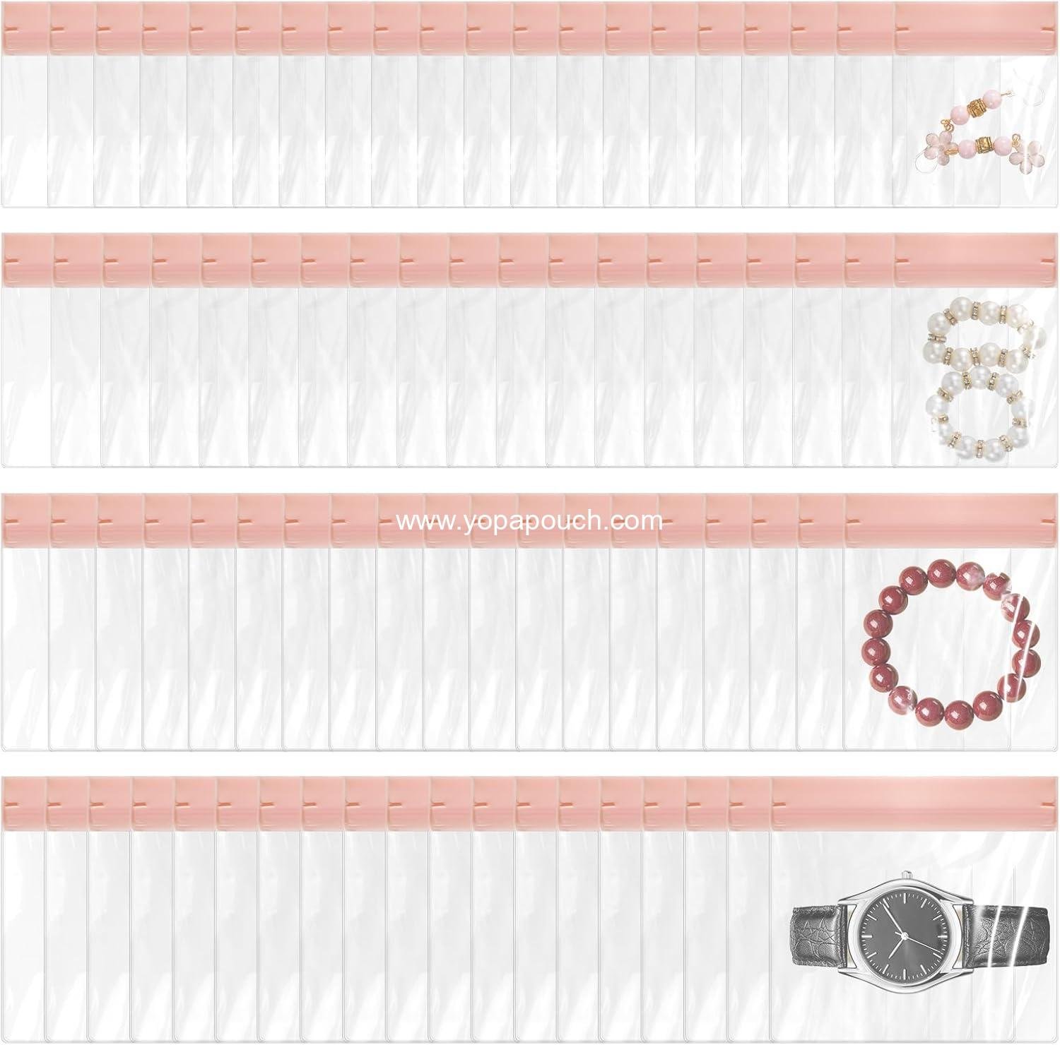 SHENLIU 80 Pcs EVA Anti Tarnish Jewelry Bags Storage, 4 Sizes Small Clear Jewelry Pouches Soft Plastic Zipper Bag Organizer for Gold Silver Necklace Ring Earring Chain Bracelet Watch