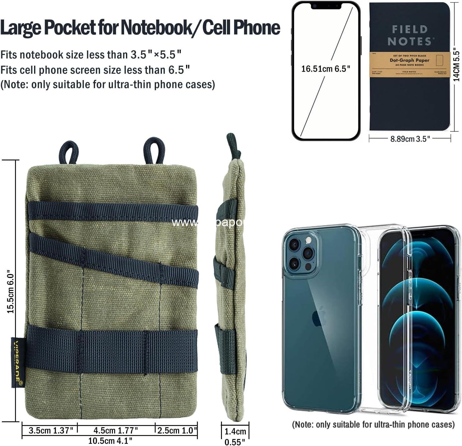 Wholesale EDC Pouch, Waxed Canvas Pocket Organizer with 3 Tool Slots and 1 Zipper Pocket for Men's Gear - Supplier