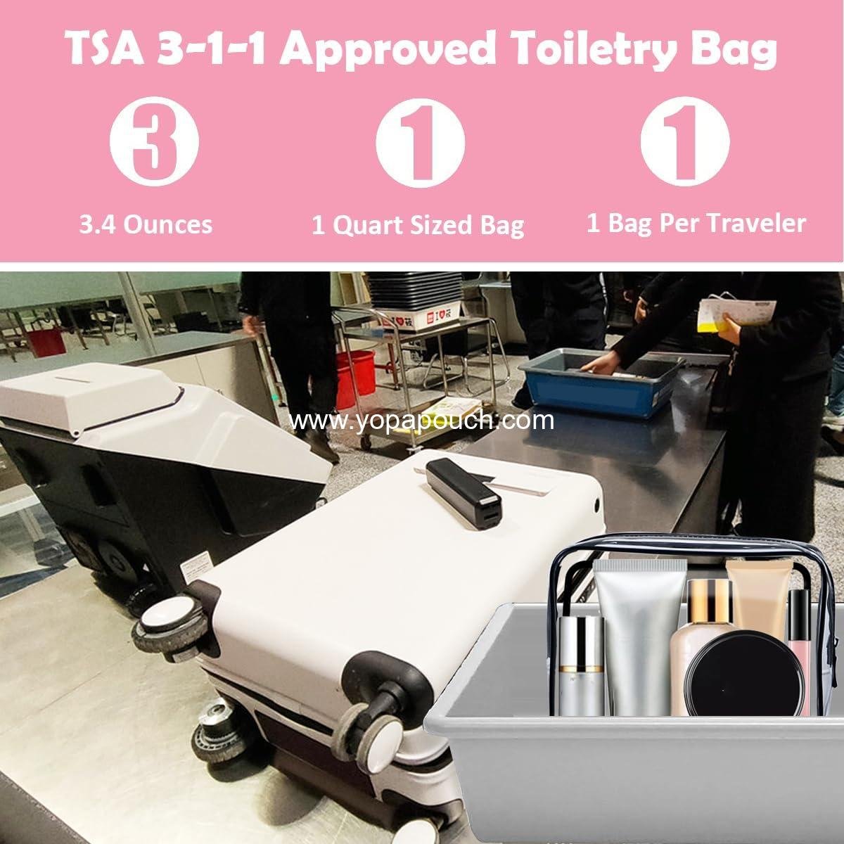 Wholesale TSA Approved Toiletry Bag Set, 3 Pack Clear Travel Bags, Quart Size Makeup Organizer for Travel Accessories - Black Supplier