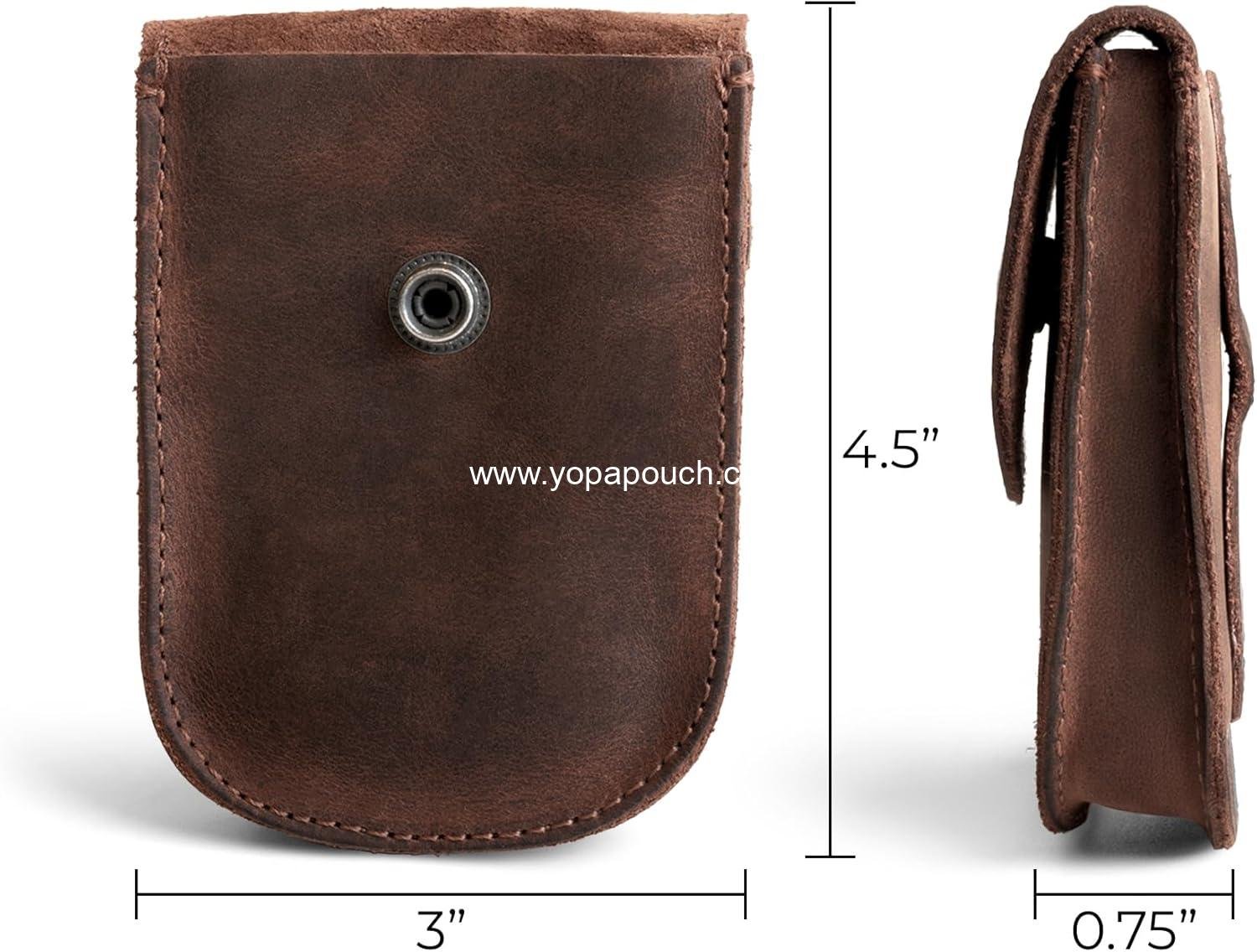 Wholesale Durable EDC Waist Bag Holster Pouch for Coins, Wallet, Headphones, and Personal Items Attaches to Belt, Full Grain Leather, Handmade Supplier