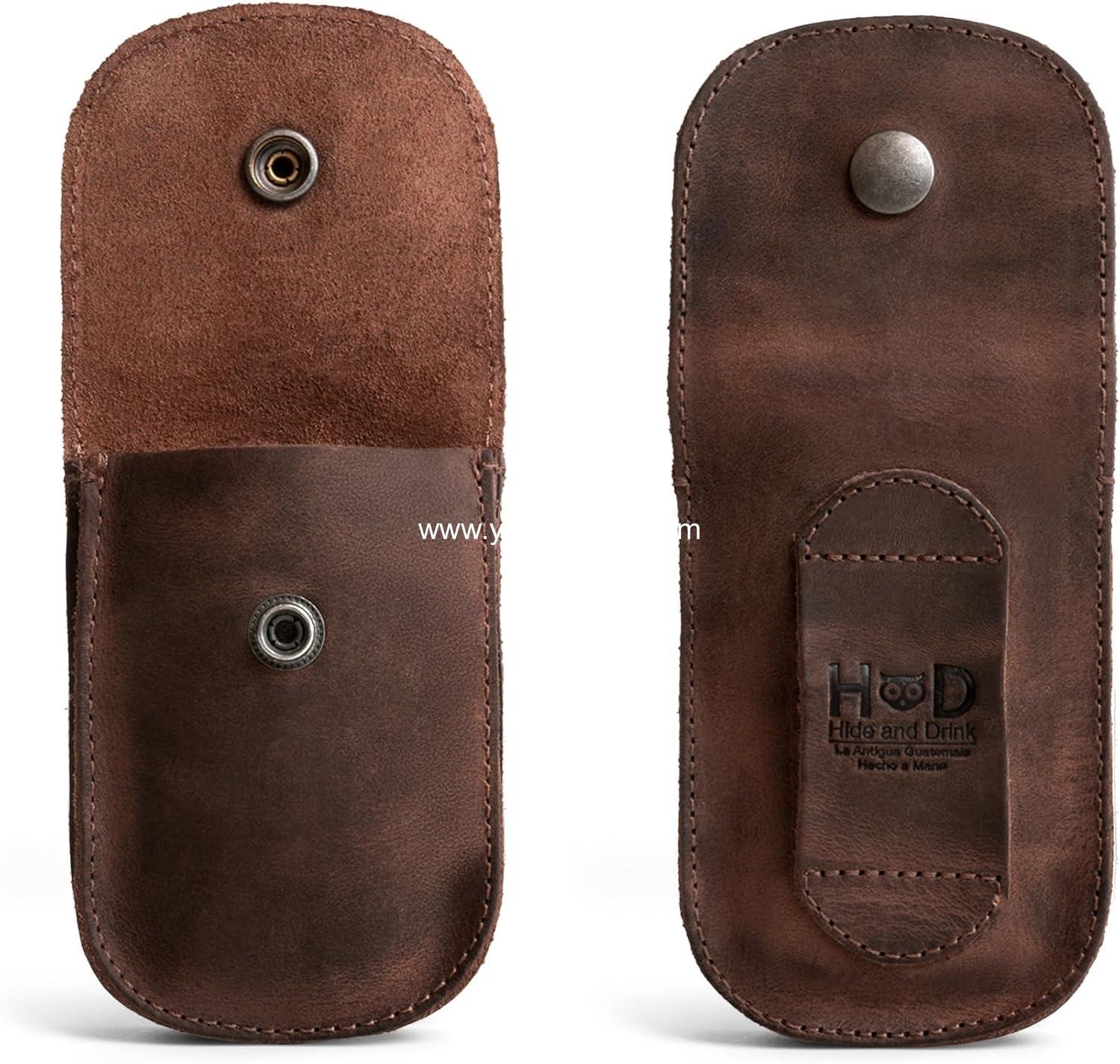 Wholesale Durable EDC Waist Bag Holster Pouch for Coins, Wallet, Headphones, and Personal Items Attaches to Belt, Full Grain Leather, Handmade Supplier