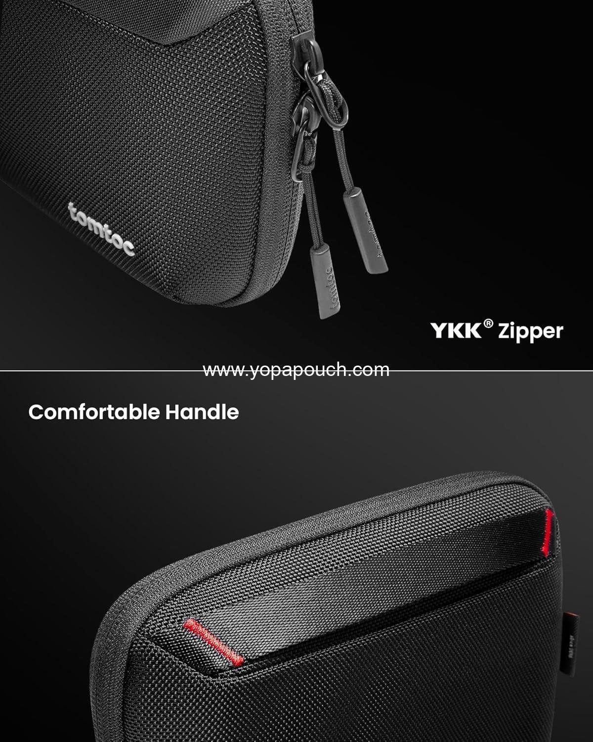 Wholesale Portable Waterproof Electronics Accessories Organizer Pouch, Double Carry Case for Cords, Chargers, Cables, and USB Drives - Black, Supplier