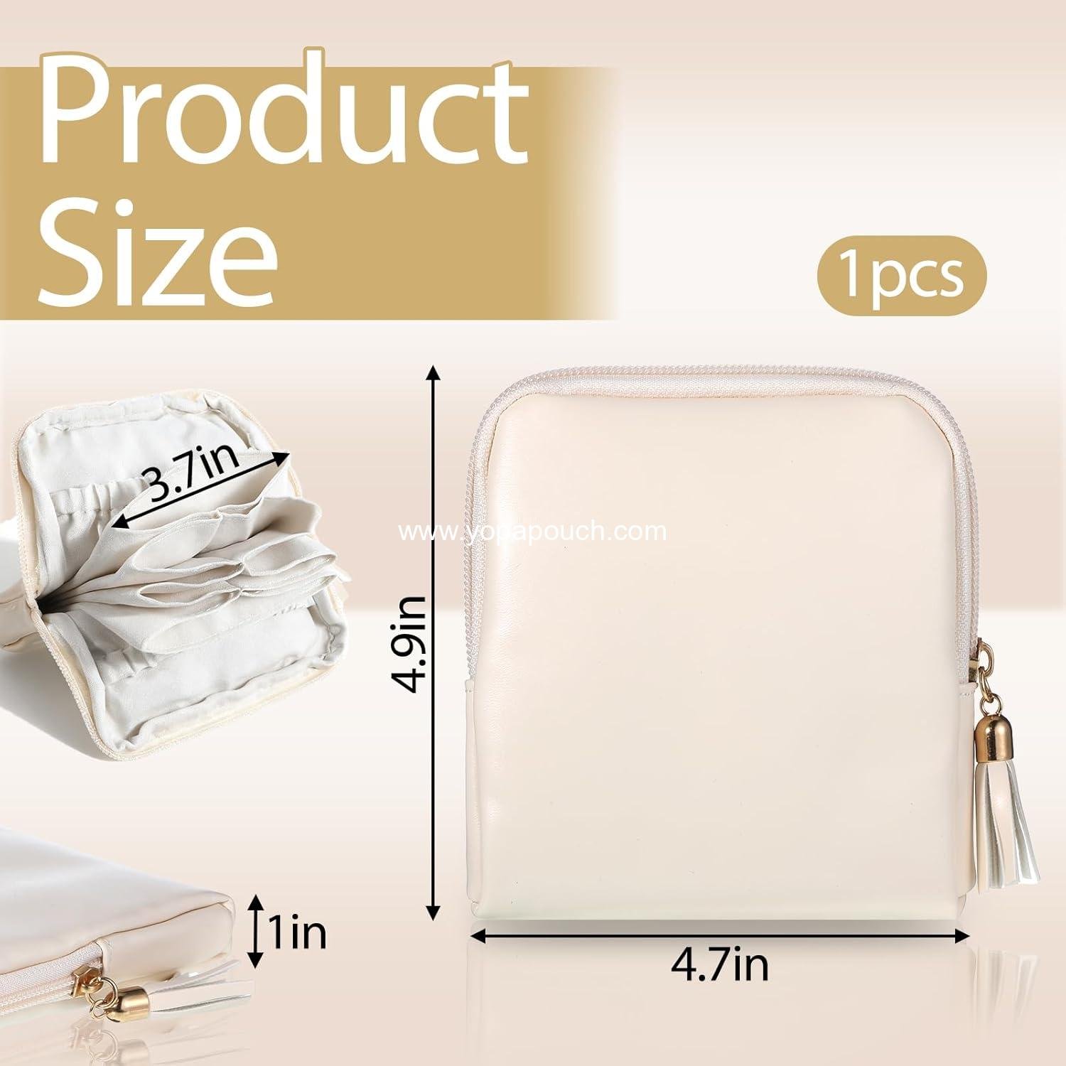 Wholesale Small Travel Jewelry Case Pouch with Zipper Cosmetic Organizer Storage Bag for Women - Holds Earrings, Rings, Necklaces, Bracelets, Watches, and Bangles - Portable Travel Bag Supplier