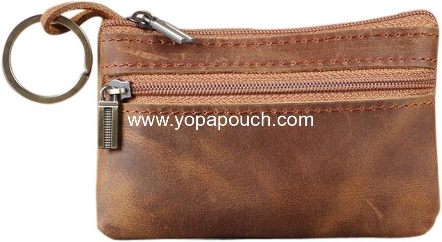 Coin Purse for Men,Coin Pouch for Men,Genuine Leather Mens Tray Purses Coin Purse Cash Change Wallet Key Holder Money Pouch (brown)