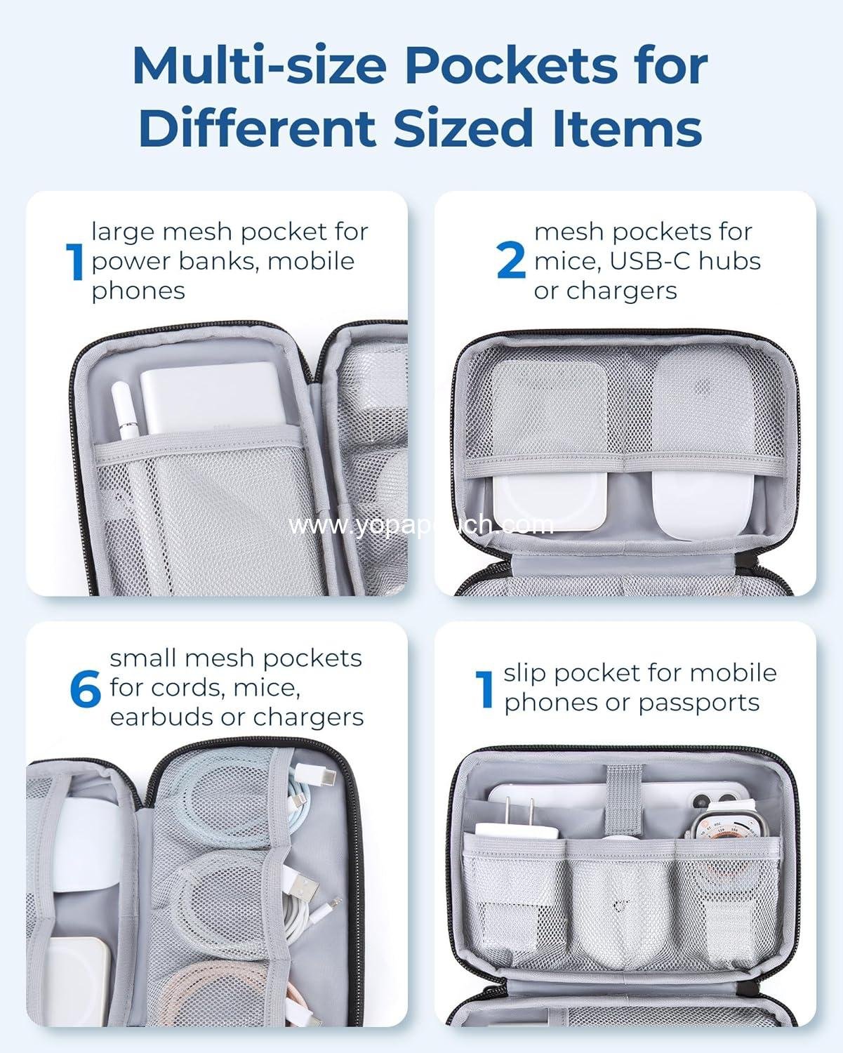 Wholesale Electronics Organizer Travel Case for Cables and Phone Charger Accessories, Black, OEM Supplier