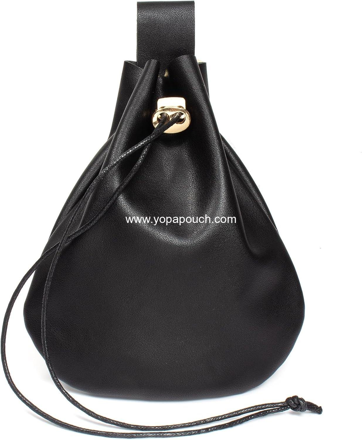 Wholesale Leather Belt Pouch Medieval Vintage Viking LARP Cosplay Drawstring Coin Purse Phone Holder Waist Bag (Black) Supplier Wholesale Leather Belt Pouch Medieval Vintage Viking LARP Cosplay Drawstring Coin Purse Phone Holder Waist Bag (Black) Supplier