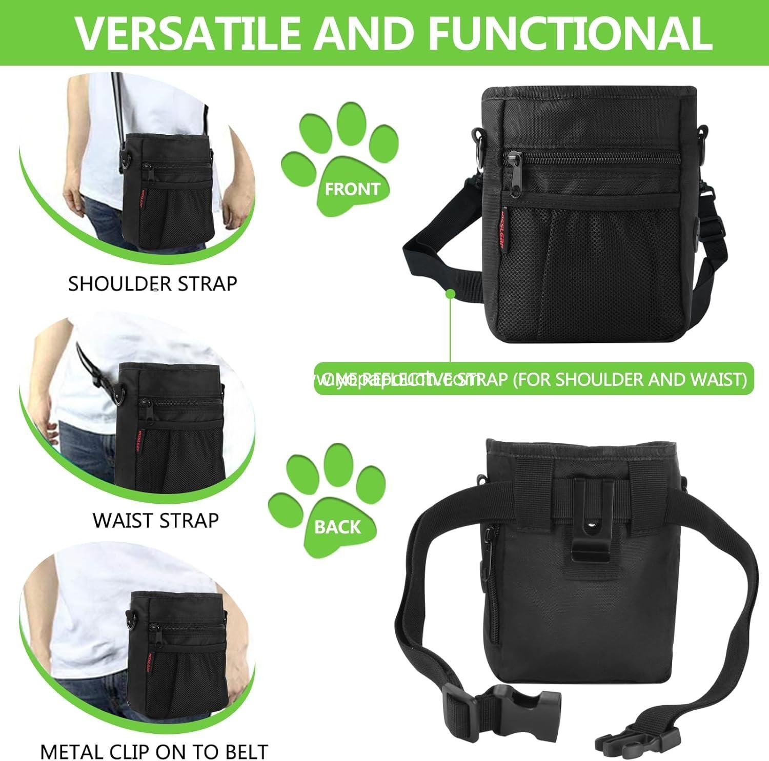 Wholesale Dog Treat Pouch with Magnetic Closure, Large Training Pouch for Pets, Includes Dog Clicker and Built-in Poop Bag Dispenser, Hands-Free Snack Supplier