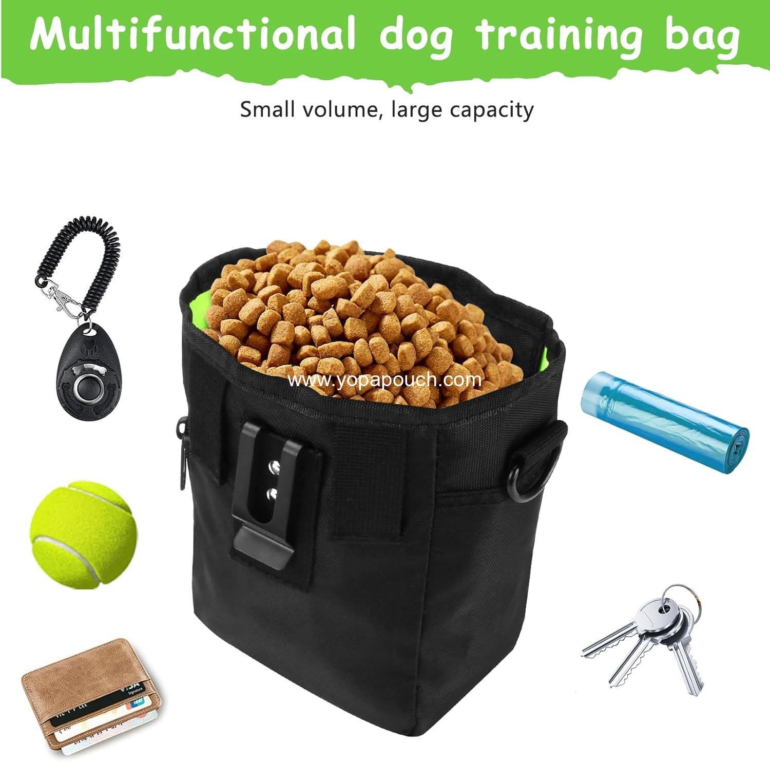Wholesale Dog Treat Pouch with Magnetic Closure, Large Training Pouch for Pets, Includes Dog Clicker and Built-in Poop Bag Dispenser, Hands-Free Snack Supplier