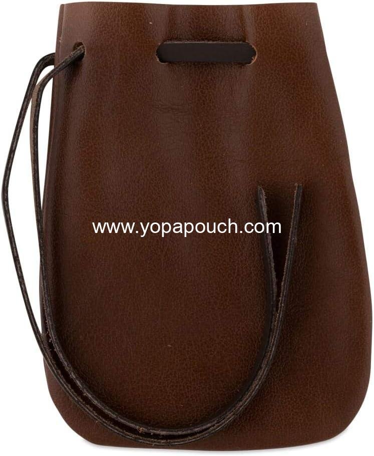 Wholesale Leather Drawstring Pouch Coin Bag Medicine Tobacco Pouch Medieval Reenactment Size 5.75
