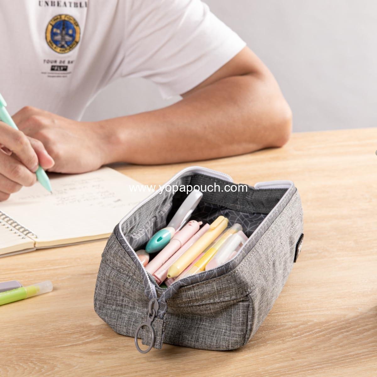 Wholesale Large Capacity Zipper Pouch for School and Stationery, Ideal Bag for Teen Girls, Boys, and Adults, Grey Supplier