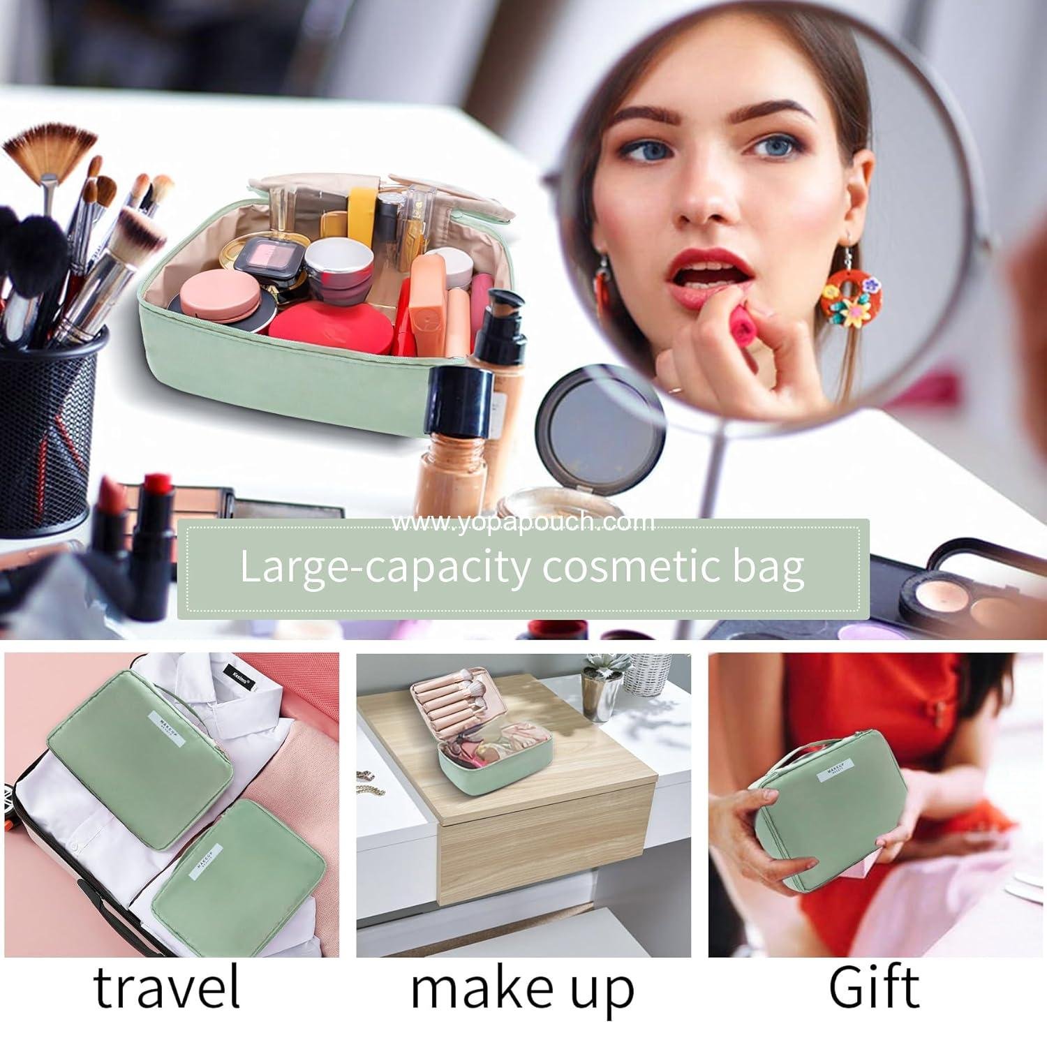 Wholesale Travel Makeup and Toiletry Bag for Women and Men (Green) - OEM Supplier