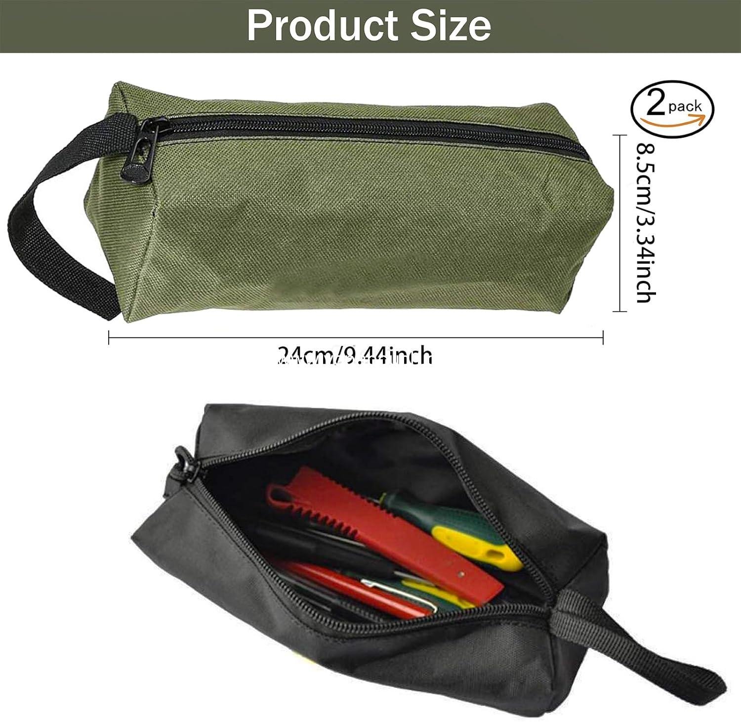 Wholesale Multi-Purpose Canvas Tool Pouch Set - 2 Small Zipper Tool Bags for Organizing Various Electrician Tools - Supplier