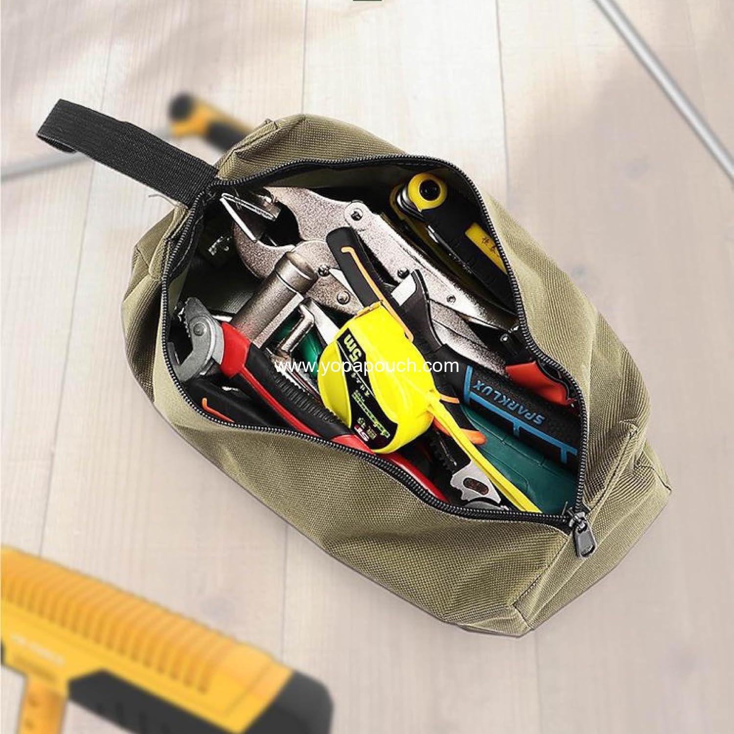 Wholesale Multi-Purpose Canvas Tool Pouch Set - 2 Small Zipper Tool Bags for Organizing Various Electrician Tools - Supplier