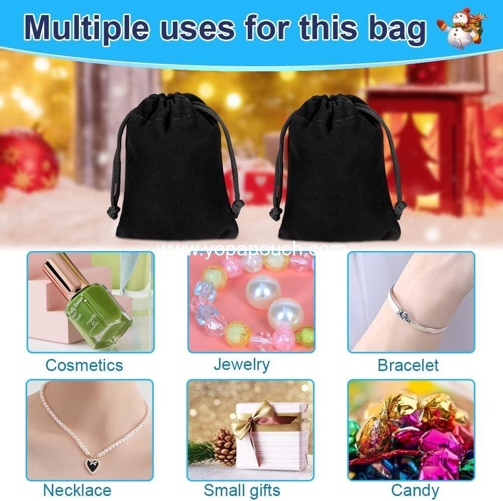 Wholesale Velvet Drawstring Bags - 10pcs Wedding Gift and Jewelry Pouches (Black) - ODM Supplier