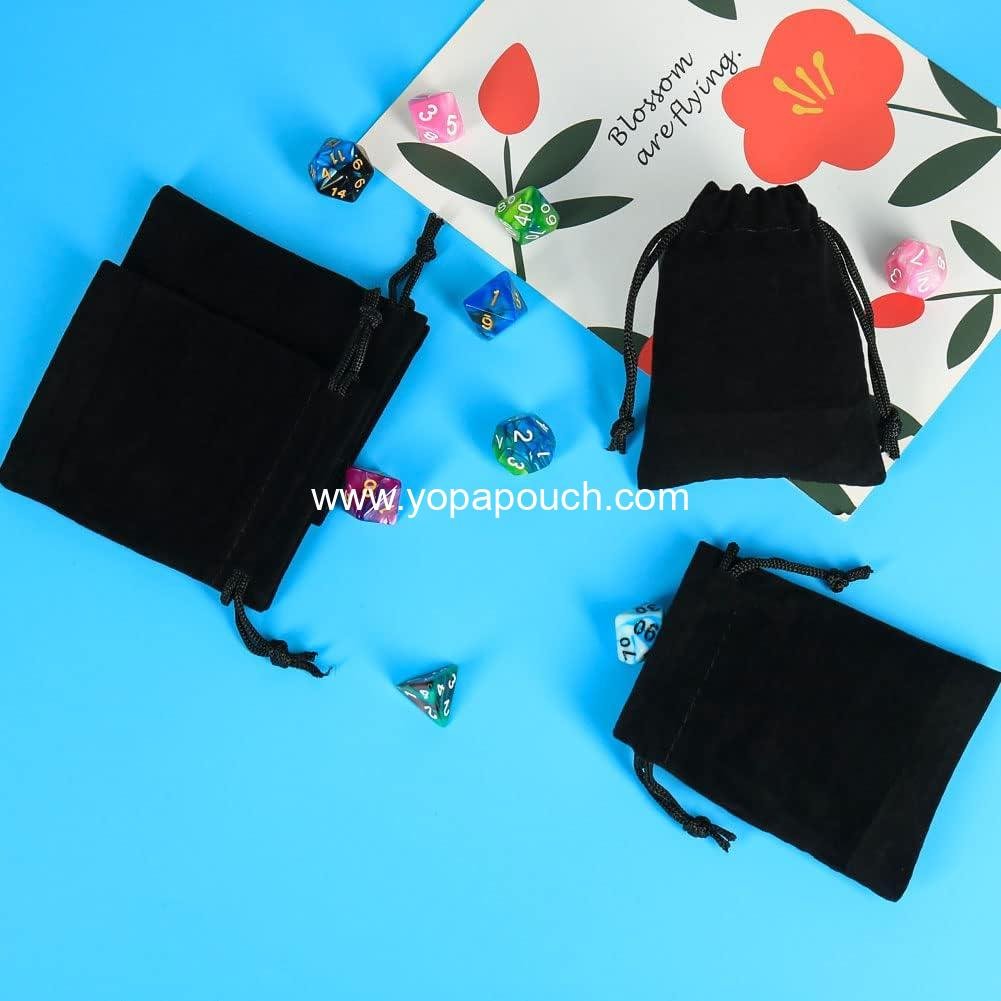 Wholesale Velvet Drawstring Bags - 10pcs Wedding Gift and Jewelry Pouches (Black) - ODM Supplier