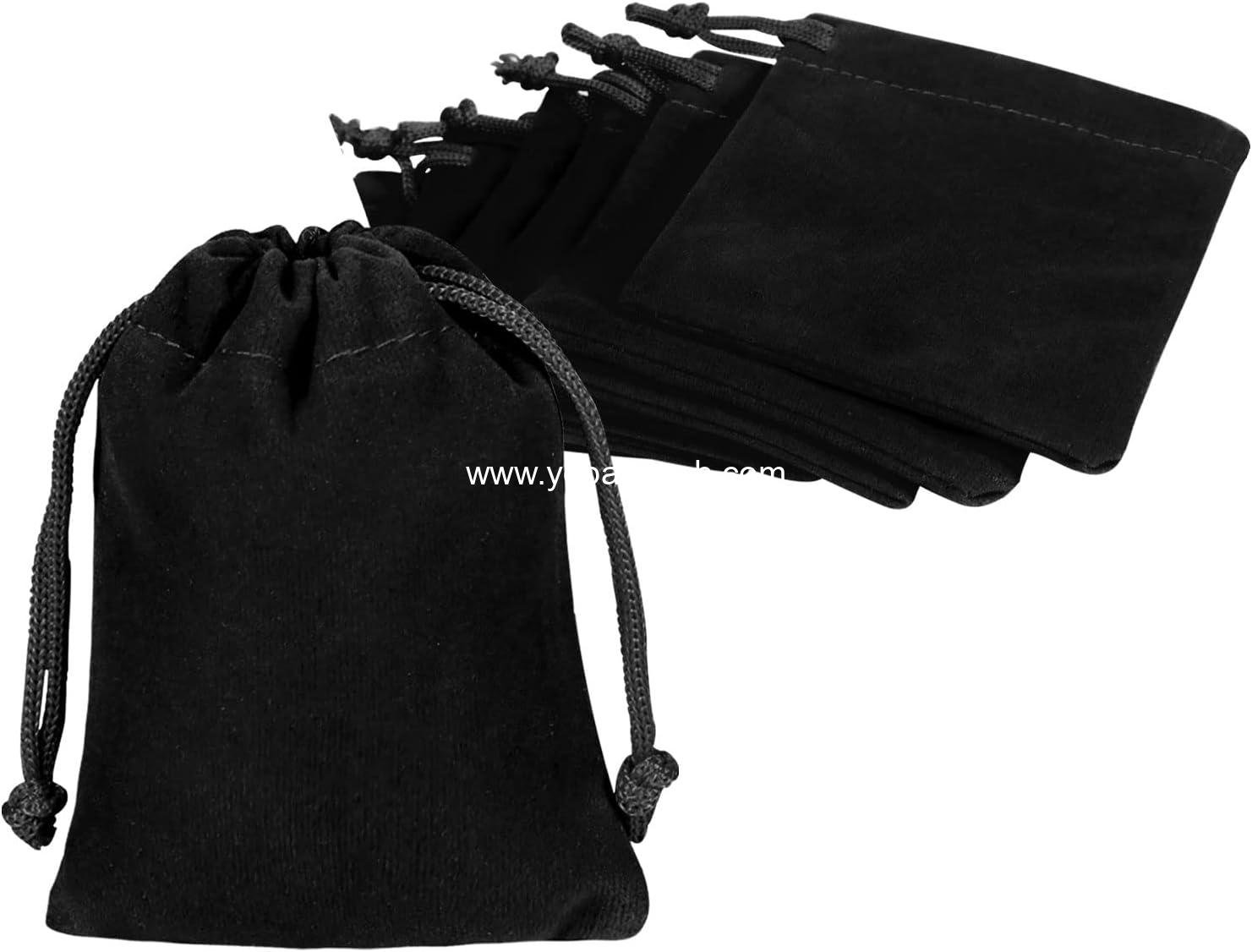 Wholesale Velvet Drawstring Bags - 10pcs Wedding Gift and Jewelry Pouches (Black) - ODM Supplier