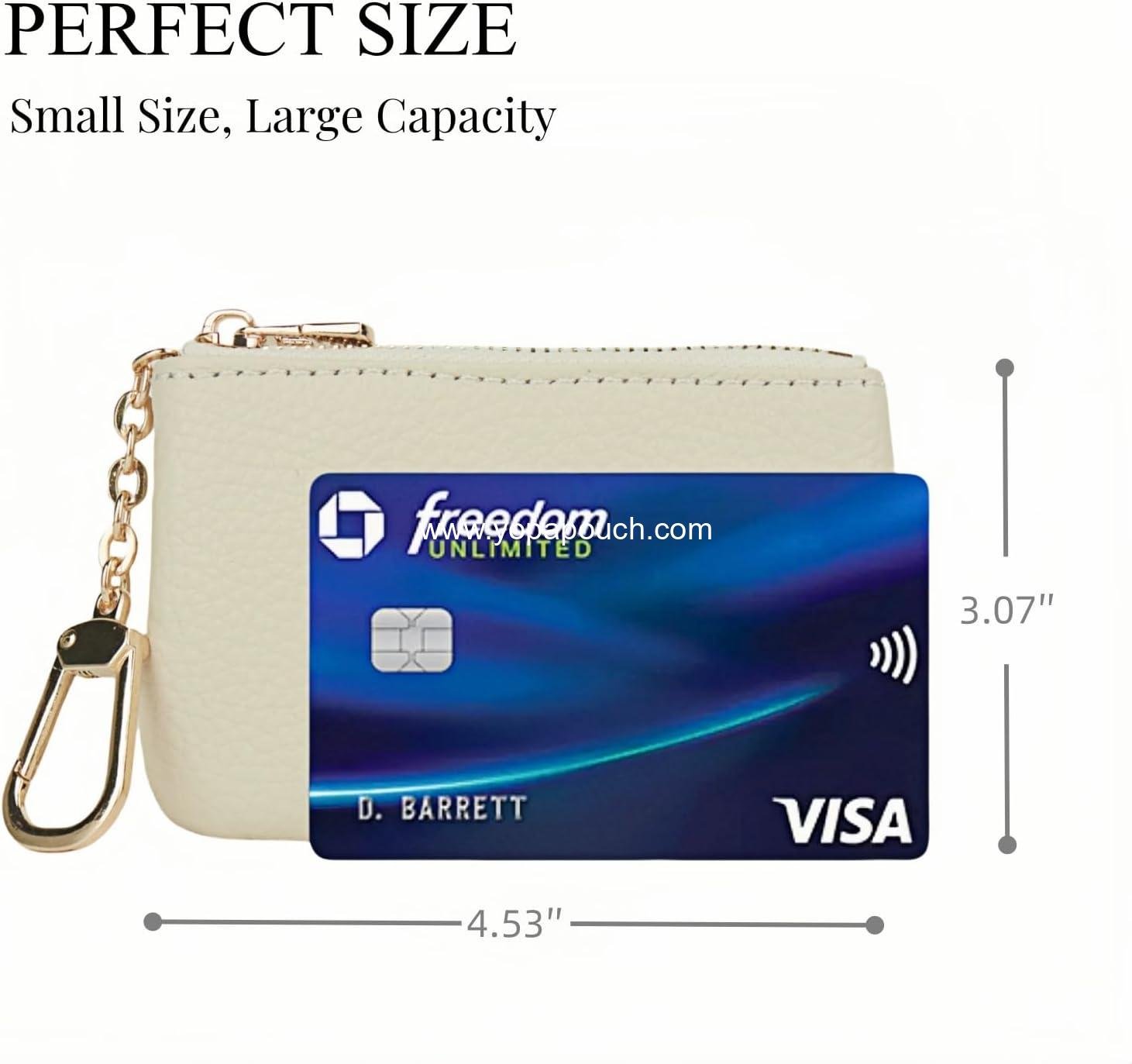 Wholesale Full Grain Leather Coin Purse with Key Chain - Small Change Purse Keychain Card Holder Wallet for Women and Men (Creamy-white) LA-2312 Supplier Wholesale Full Grain Leather Coin Purse with Key Chain - Small Change Purse Keychain Card Holder Wallet for Women and Men (Creamy-white) LA-2312 Supplier