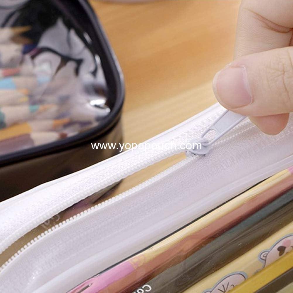 Wholesale Clear PVC Zipper Pencil Bag - 2pcs Toiletries and Make-up Pouch Case for Travel (Black and White) - Manufacturer