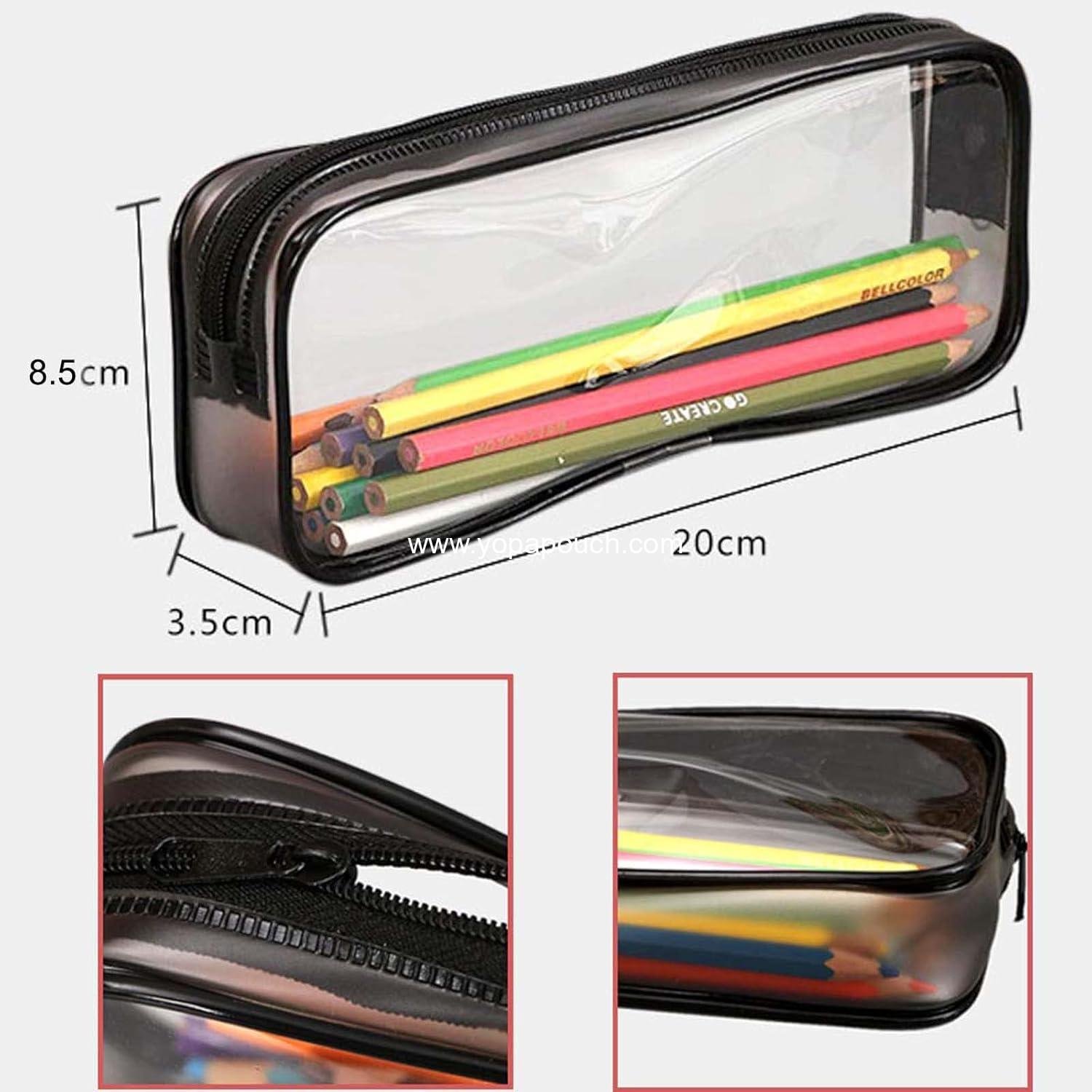 Wholesale Clear PVC Zipper Pencil Bag - 2pcs Toiletries and Make-up Pouch Case for Travel (Black and White) - Manufacturer