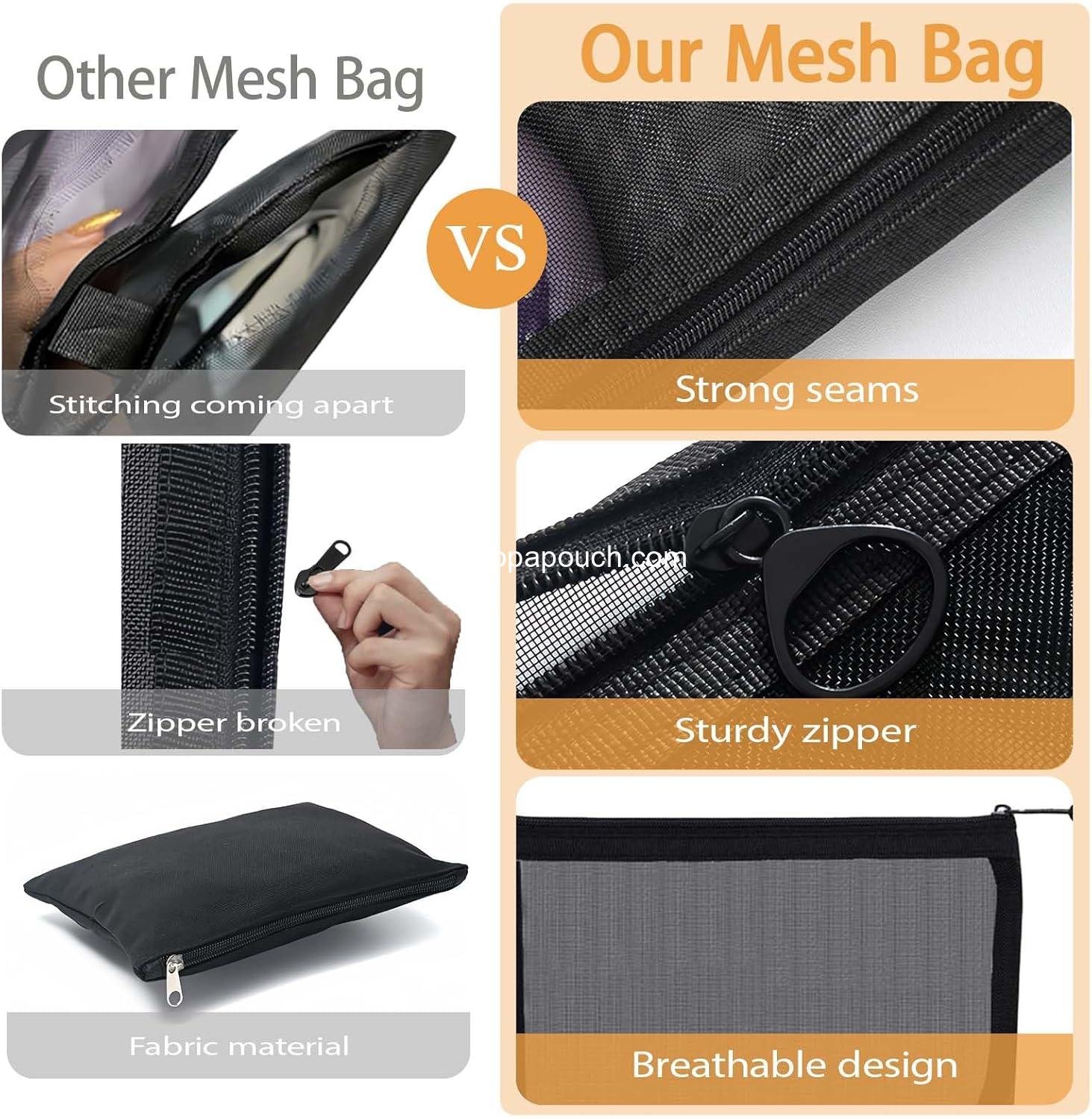 Wholesale 3 Pcs Mesh Zipper Pouch Makeup Bags Set Portable Cosmetic Bag Travel Toiletry Storage Pencil Organizer for Home Office Daily Essentials (Black) Supplier Wholesale 3 Pcs Mesh Zipper Pouch Makeup Bags Set Portable Cosmetic Bag Travel Toiletry Storage Pencil Organizer for Home Office Daily Essentials (Black) Supplier