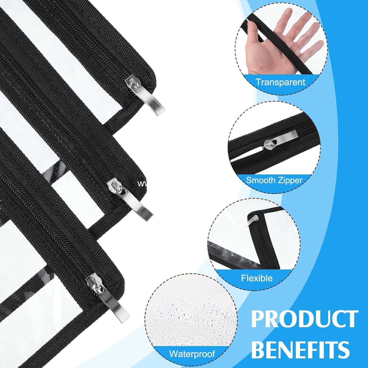 Wholesale 18 Pack Clear Zipper Pouches PVC Waterproof Storage Bags for Organizing Travel Cosmetics and Documents, 11.5 x 7 Inches, Supplier Wholesale 18 Pack Clear Zipper Pouches PVC Waterproof Storage Bags for Organizing Travel Cosmetics and Documents, 11.5 x 7 Inches, Supplier