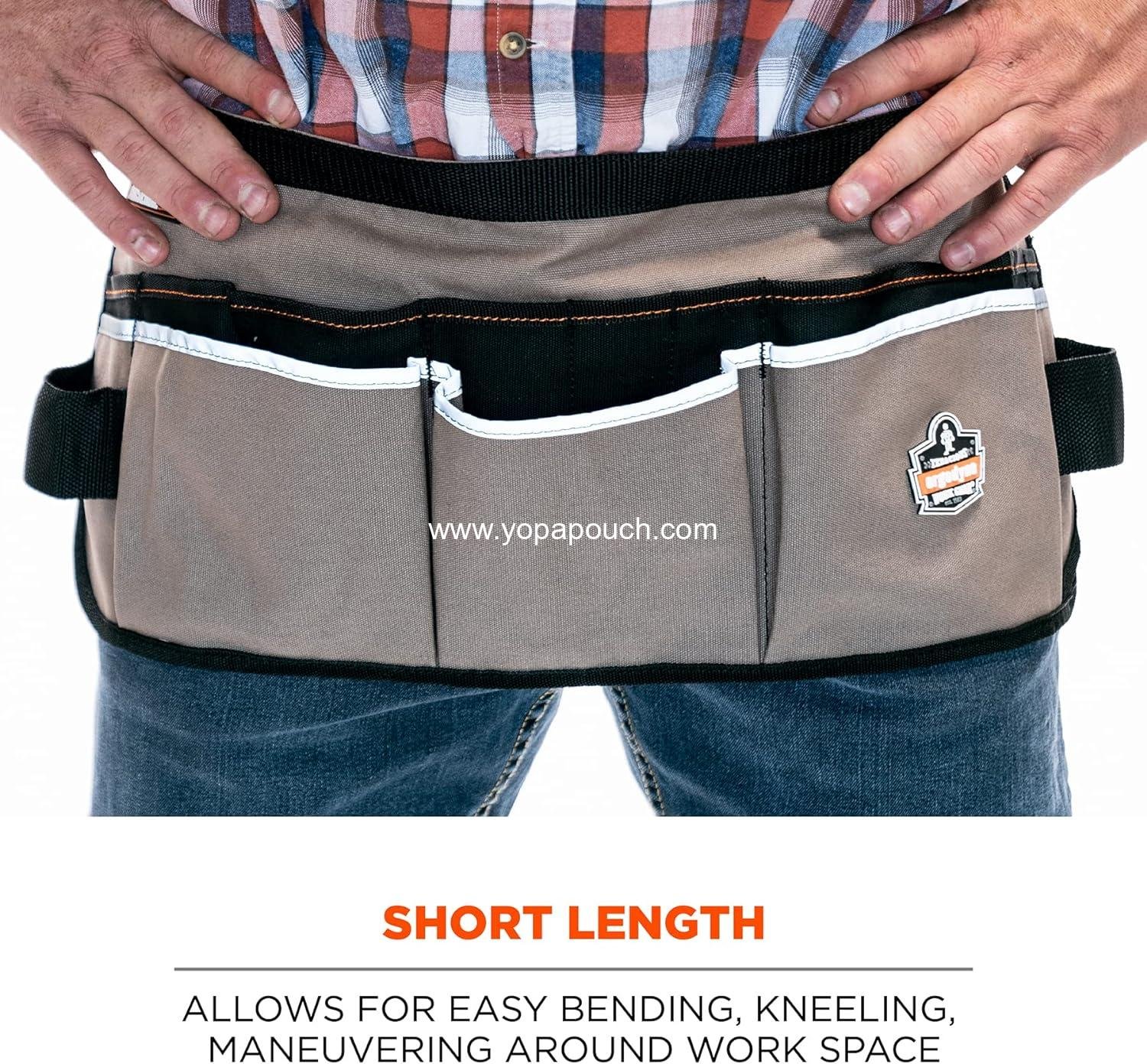 Wholesale Canvas Waist Tool Apron with 13 Pockets, Gray - Supplier