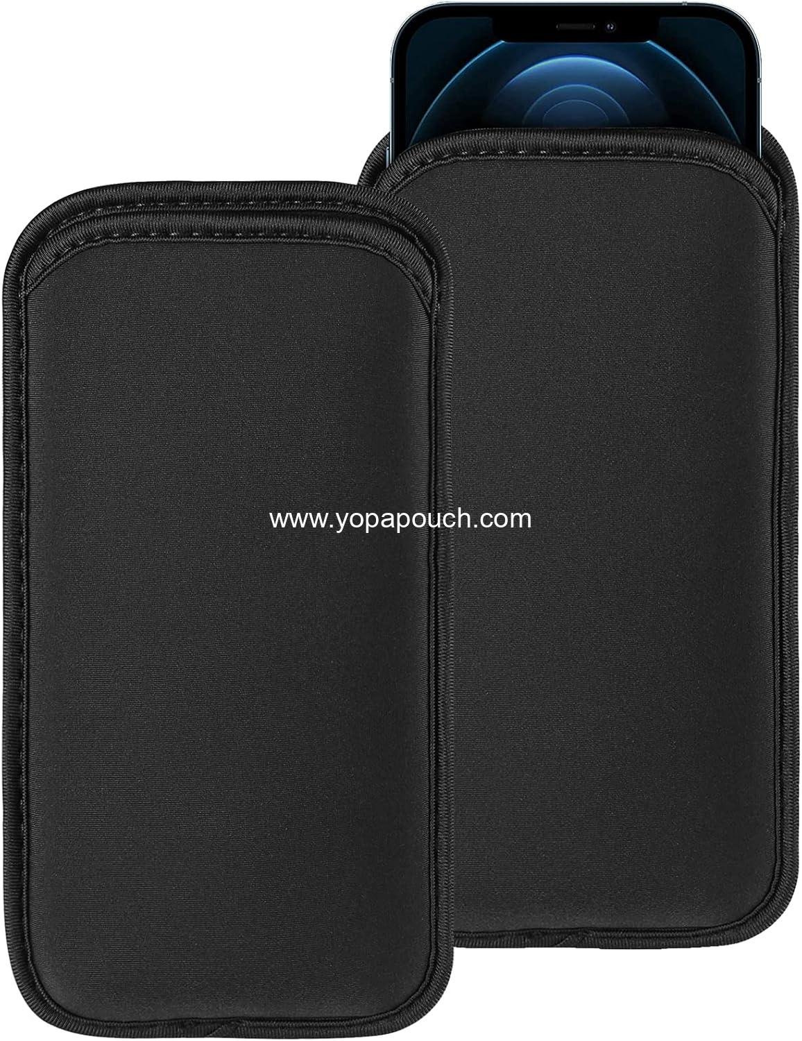 2 PCs Neoprene Cell Phone Sleeve Phone Pouch Compatible for Apple iPhone 16 Pro Max 16 Plus Galaxy S25 Ultra S25+ S24 FE A16 A35 A55 Pixel 9 Pro XL OnePlus 13 13R (Large, Fits with Slim Case On)