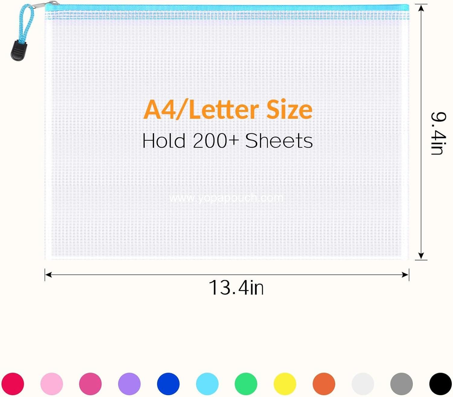 Wholesale 24 Pack Mesh Zipper Pouches with Sticky Labels - A4 Mesh Bags for Organizing Board Games and Puzzles, Durable Letter Size File Folder Organizer for Classroom and Office Supplies Supplier