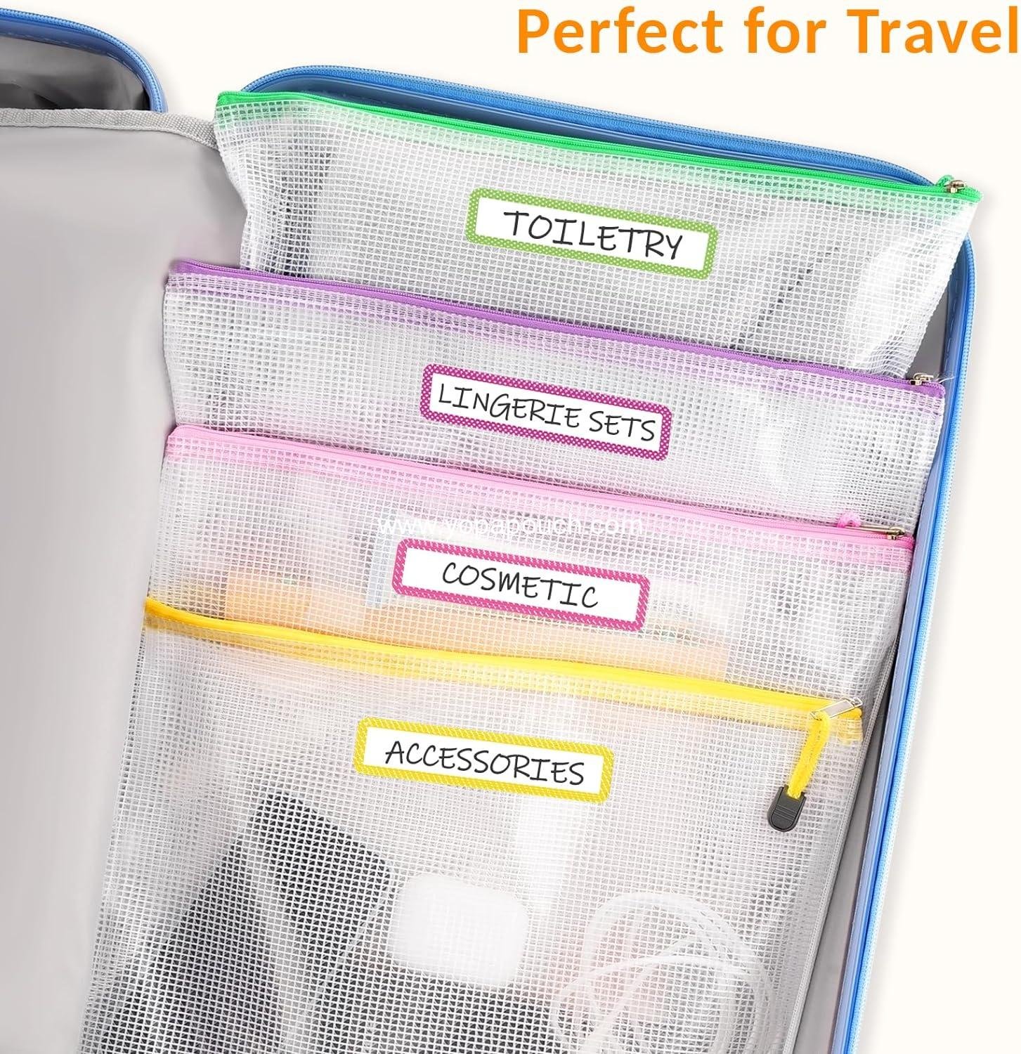 Wholesale 24 Pack Mesh Zipper Pouches with Sticky Labels - A4 Mesh Bags for Organizing Board Games and Puzzles, Durable Letter Size File Folder Organizer for Classroom and Office Supplies Supplier